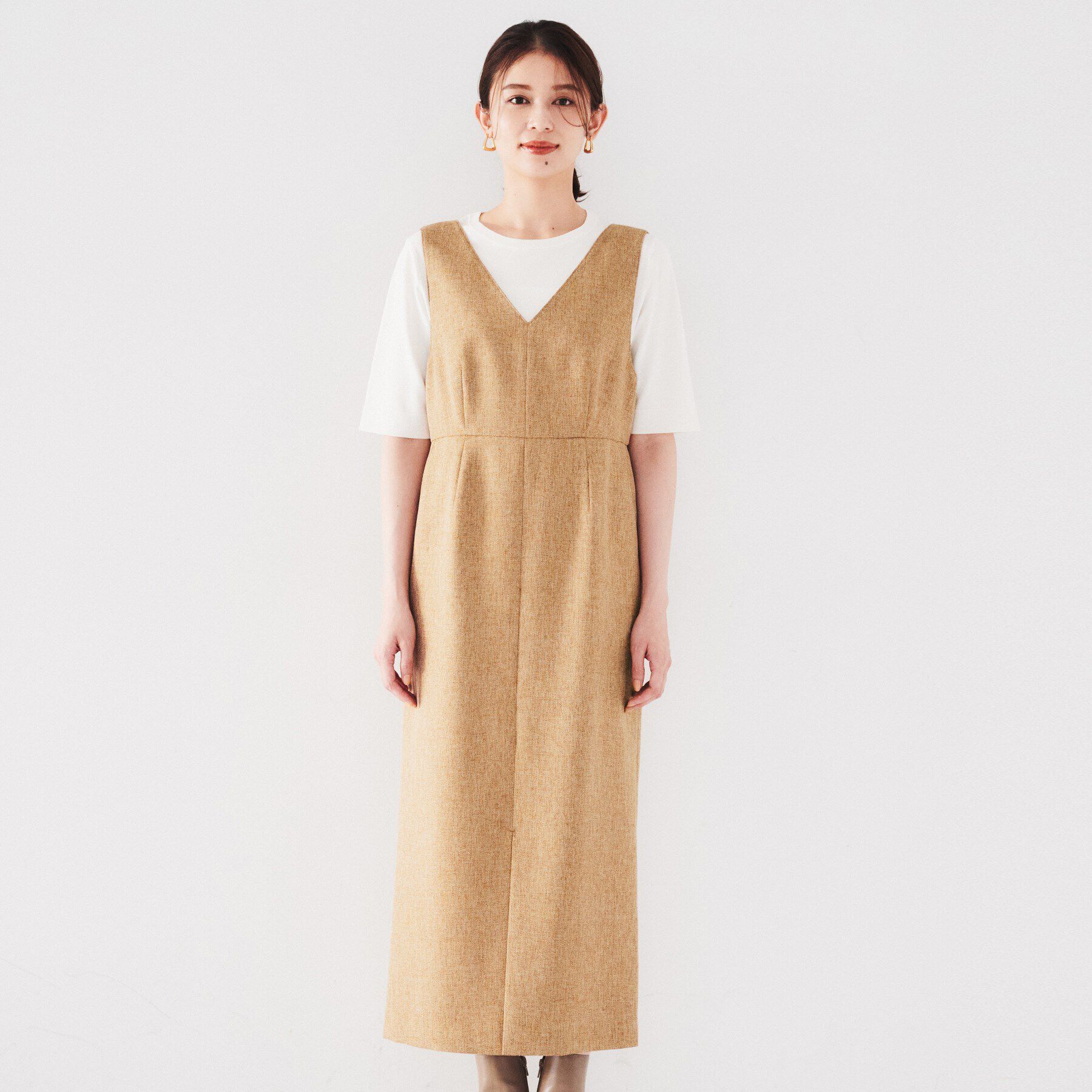 UNTITLED「【ツイードライク素材/セットアップ可】メランジ ジャンパースカート」|ワンピース|