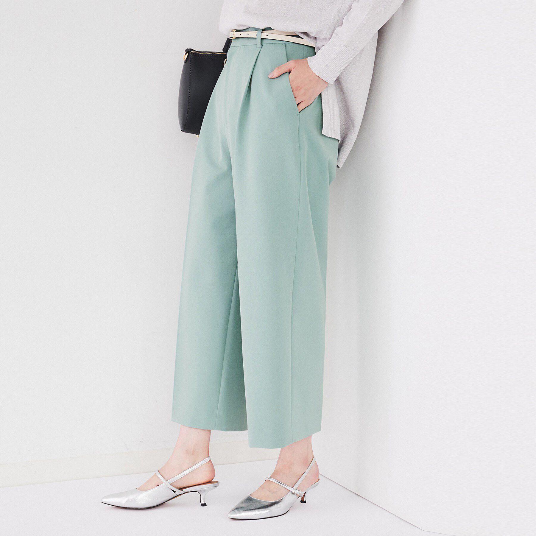 UNTITLED「【ストレッチ/後ろウエストゴム】タックワイドパンツ」|その他|