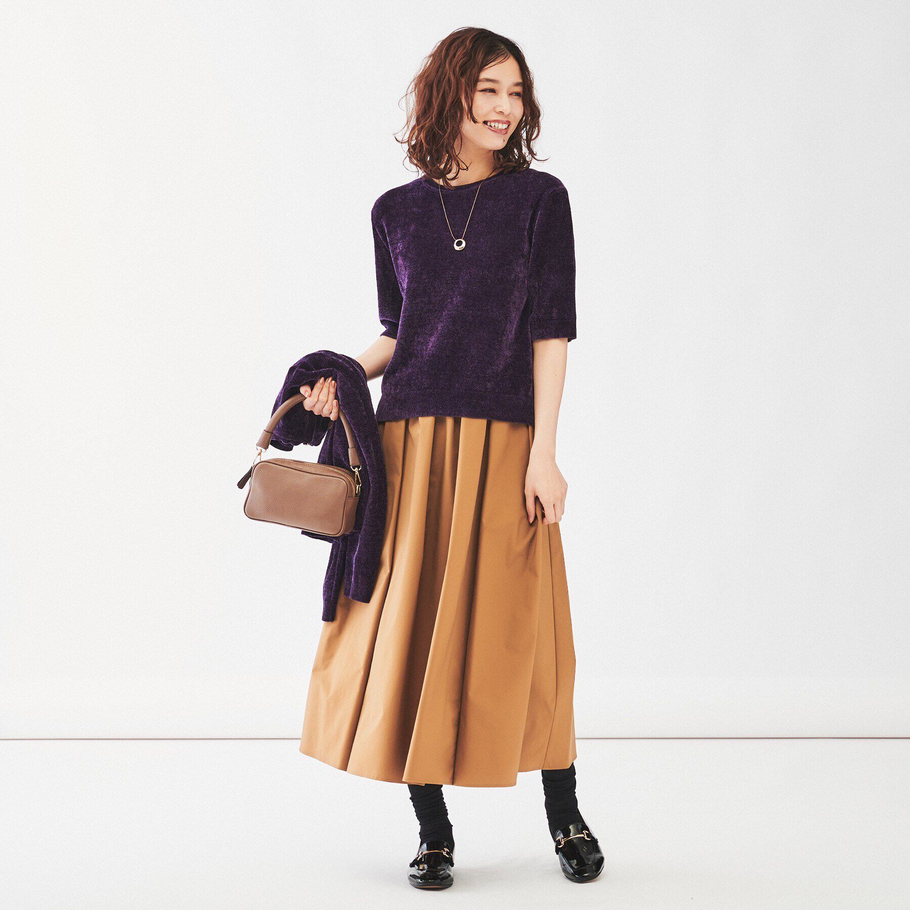 UNTITLED「【アンサンブル＆セットアップ可能】モール5分袖プルオーバー」|ニット・セーター|