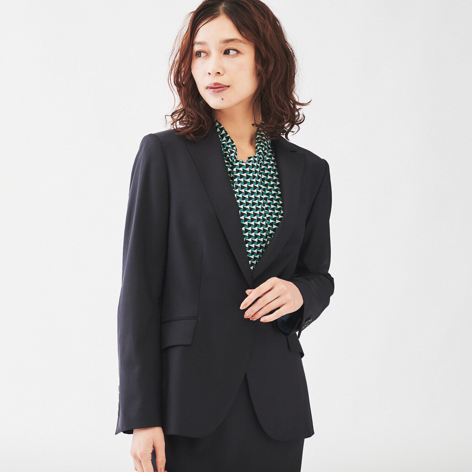 UNTITLED「【通勤スーツ/日本製】ウーステッド テーラードジャケット」|テーラードジャケット|ネイビー(094)