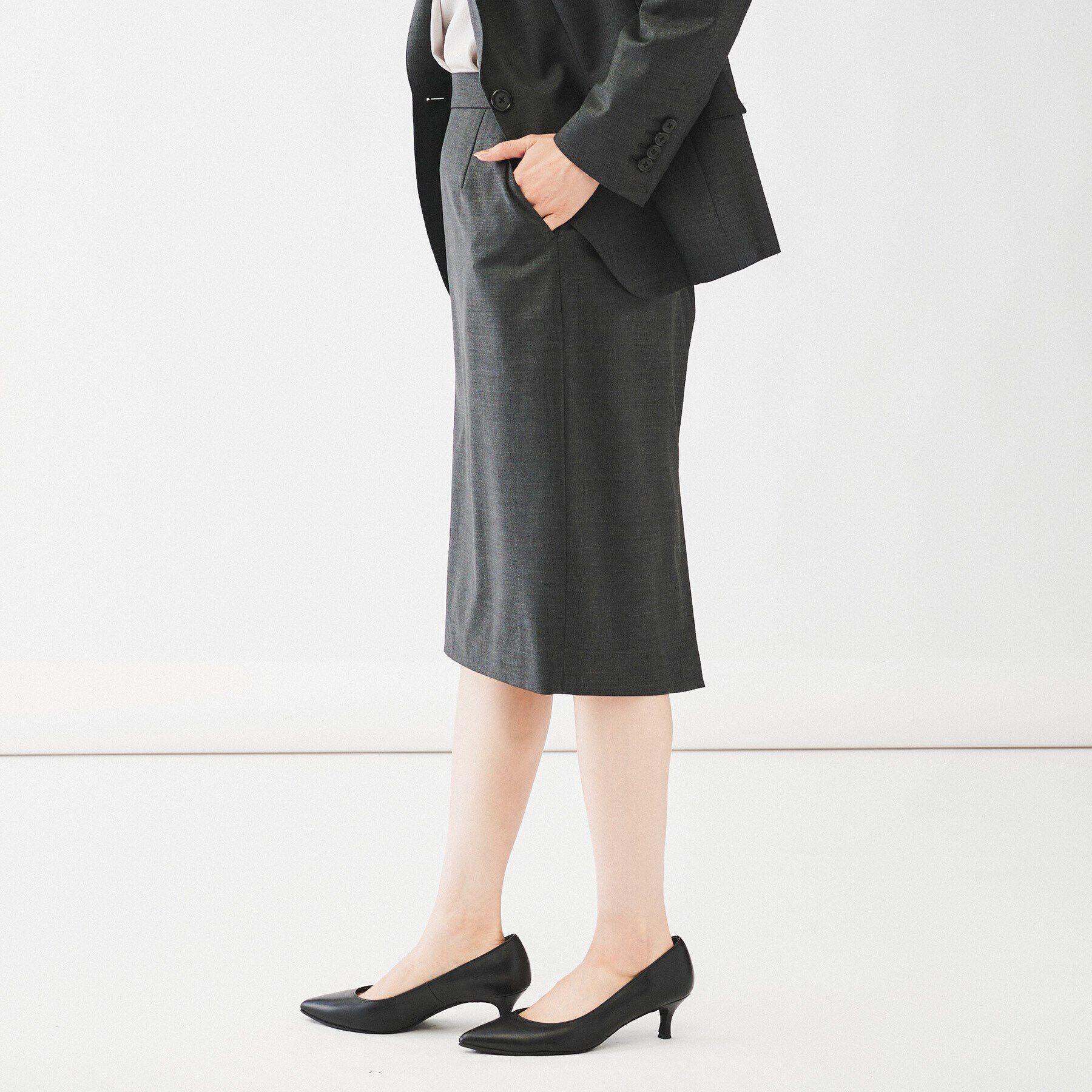 UNTITLED「【通勤スーツ/日本製】ウーステッド タイトスカート」|スカート|