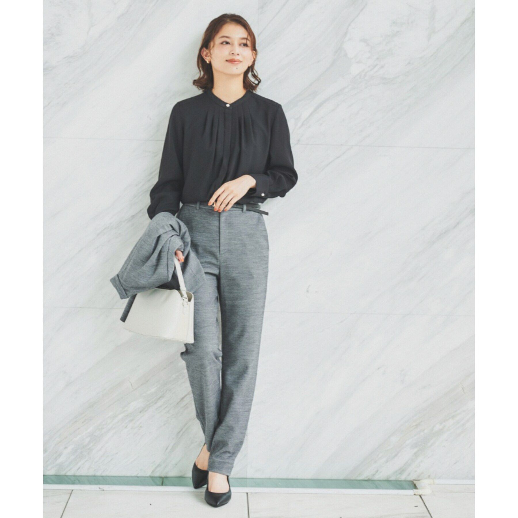 UNTITLED「【通勤スーツ】ウール混ジャージ テーパードパンツ」|その他|