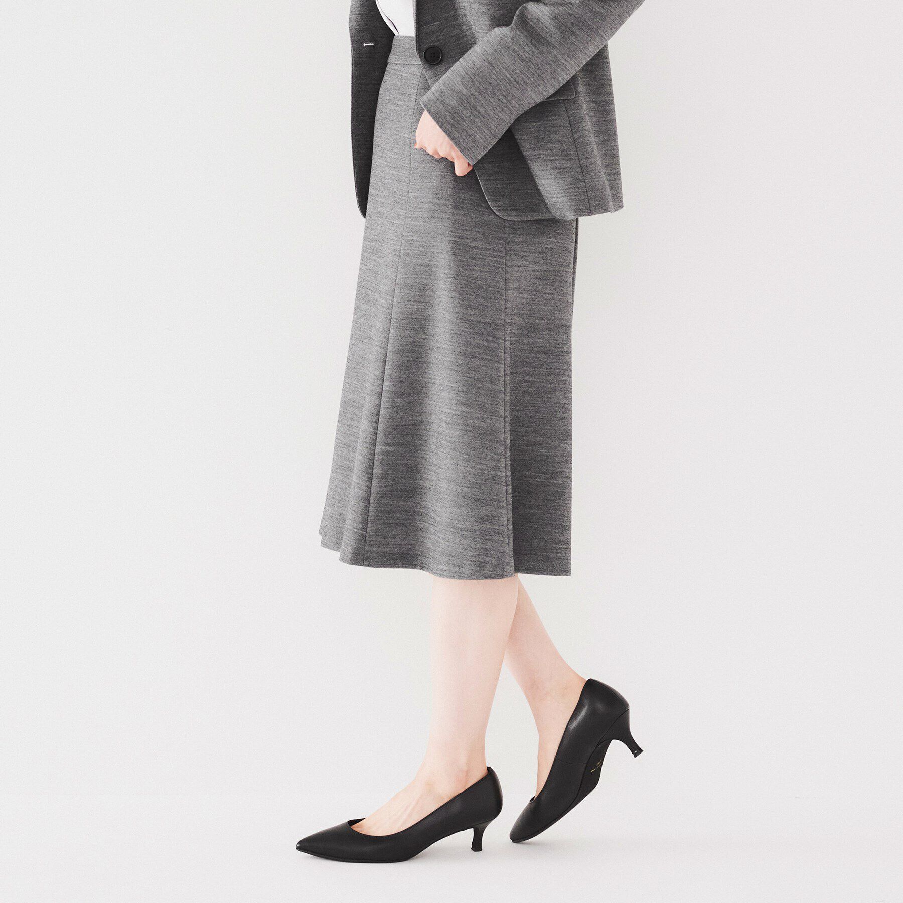 UNTITLED「【通勤スーツ】ウール混ジャージ マーメイドスカート」|スカート|