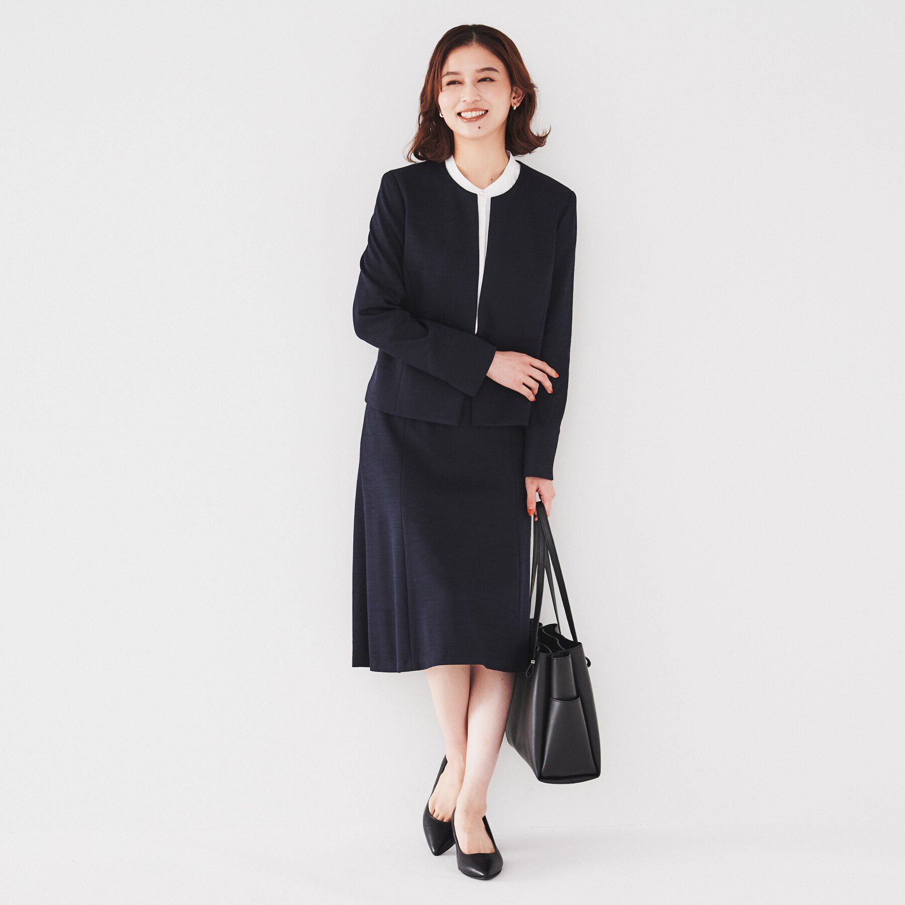 UNTITLED「【通勤スーツ】ウール混ジャージ マーメイドスカート」|スカート|