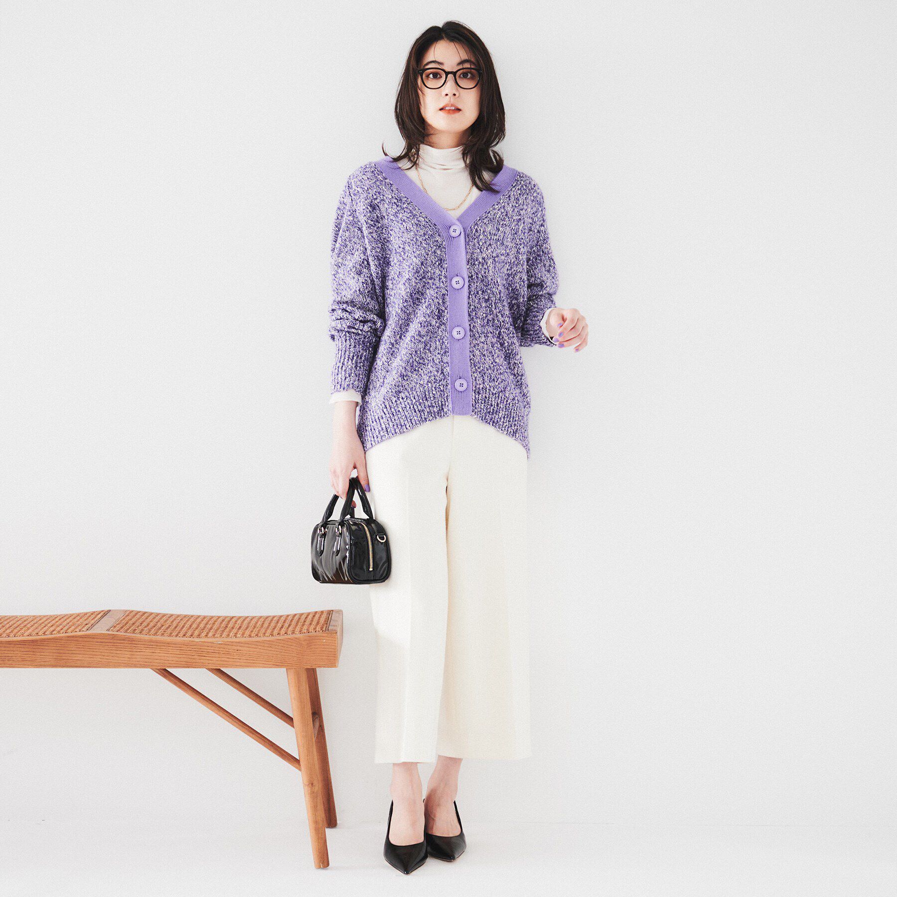 UNTITLED「【ゆったり/こなれ感】ミックスツイストカーディガンニット」|カーディガン|