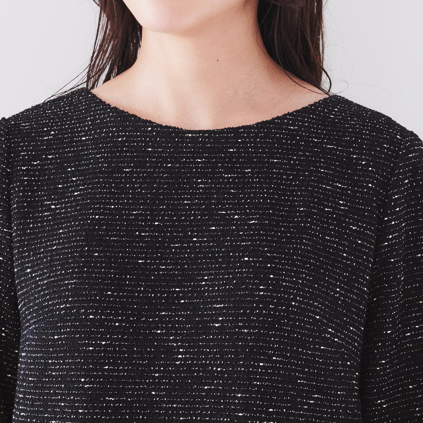 UNTITLED「【日本製/きれいめ】ツイードライクジャージ サックワンピース」|ワンピース|