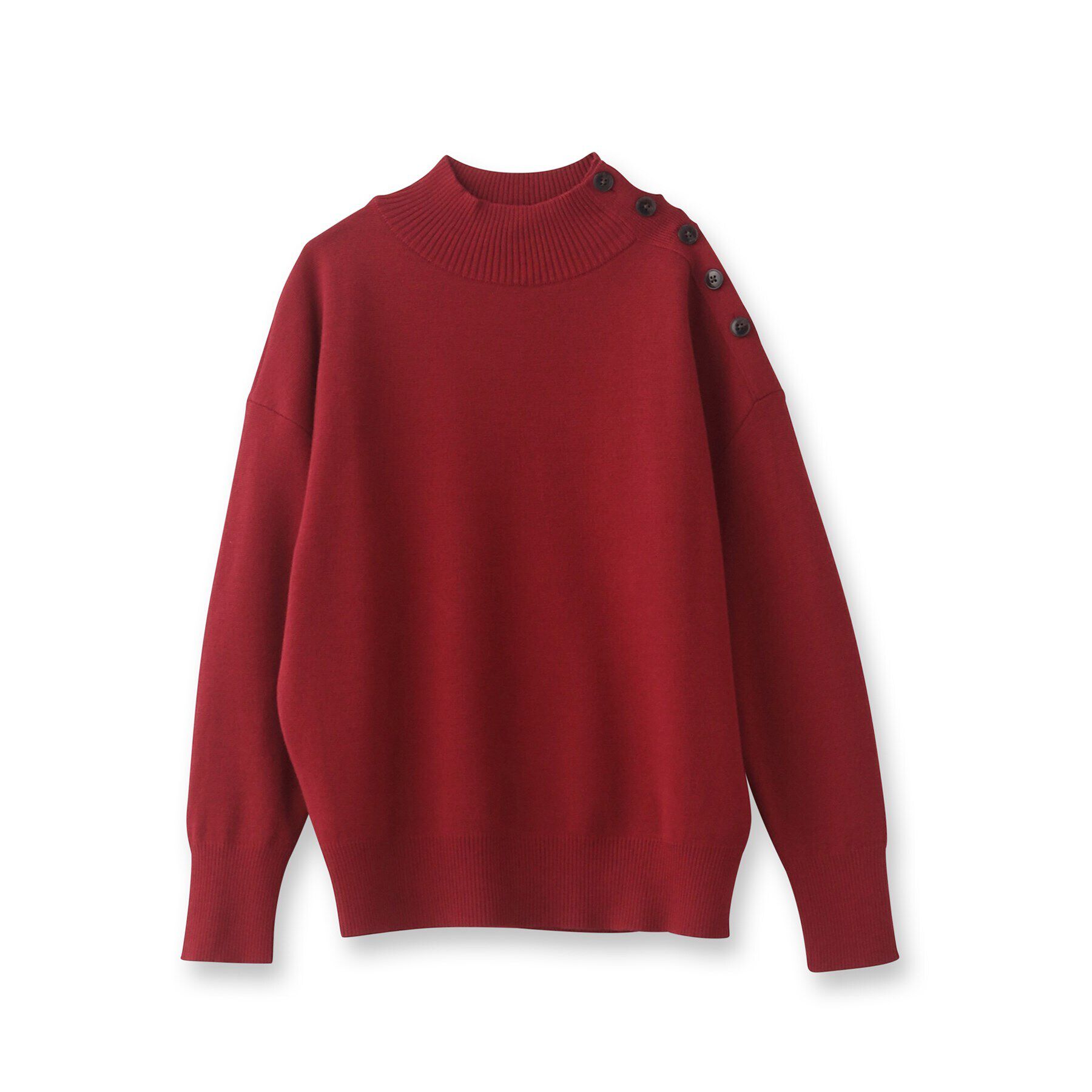 UNTITLED「【日本製／洗える】ミラノリブ 肩ボタンプルオーバーニット」|ニット・セーター|