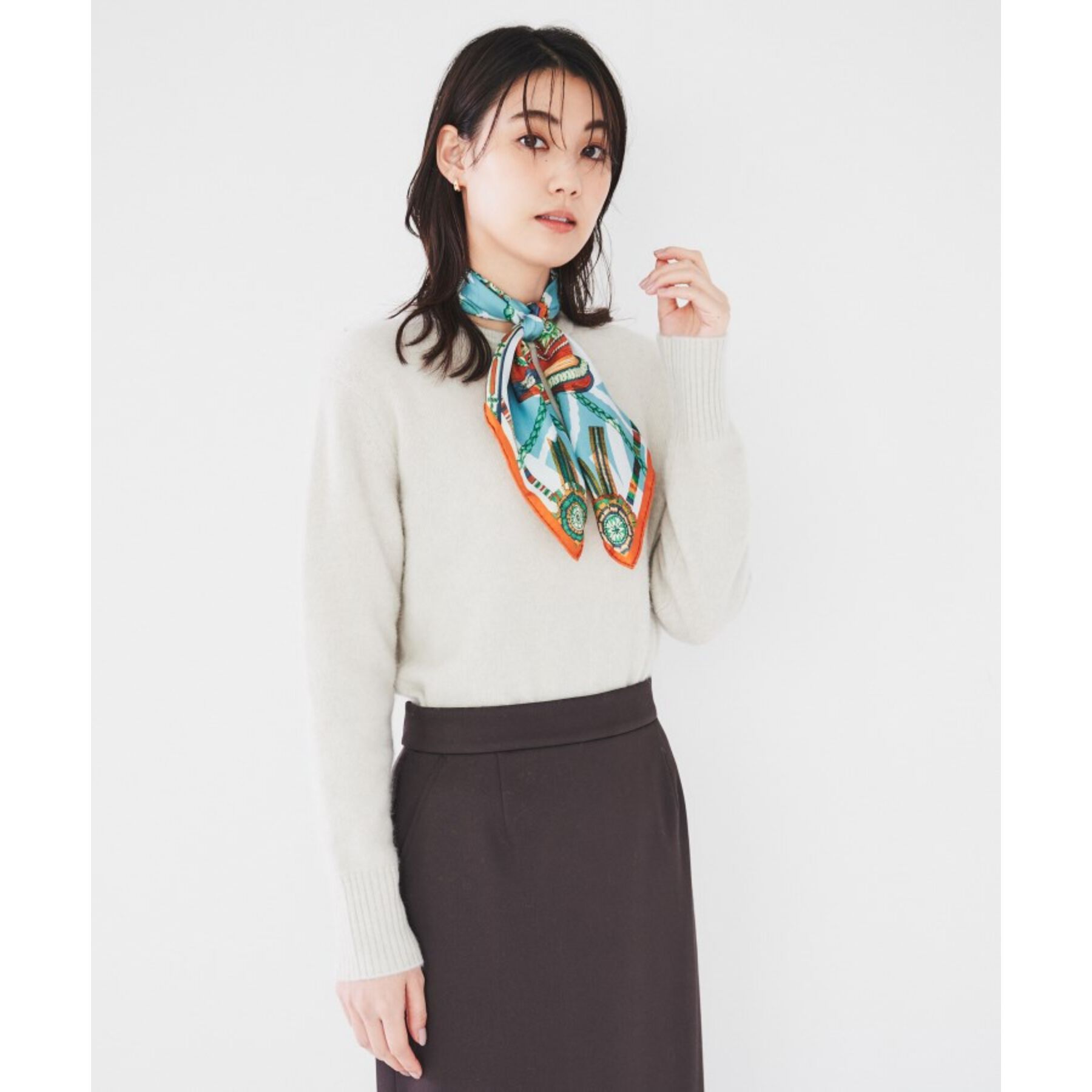 UNTITLED「ウールフォックス クルーネックプルオーバーニット」|ニット・セーター|グレージュ(050)