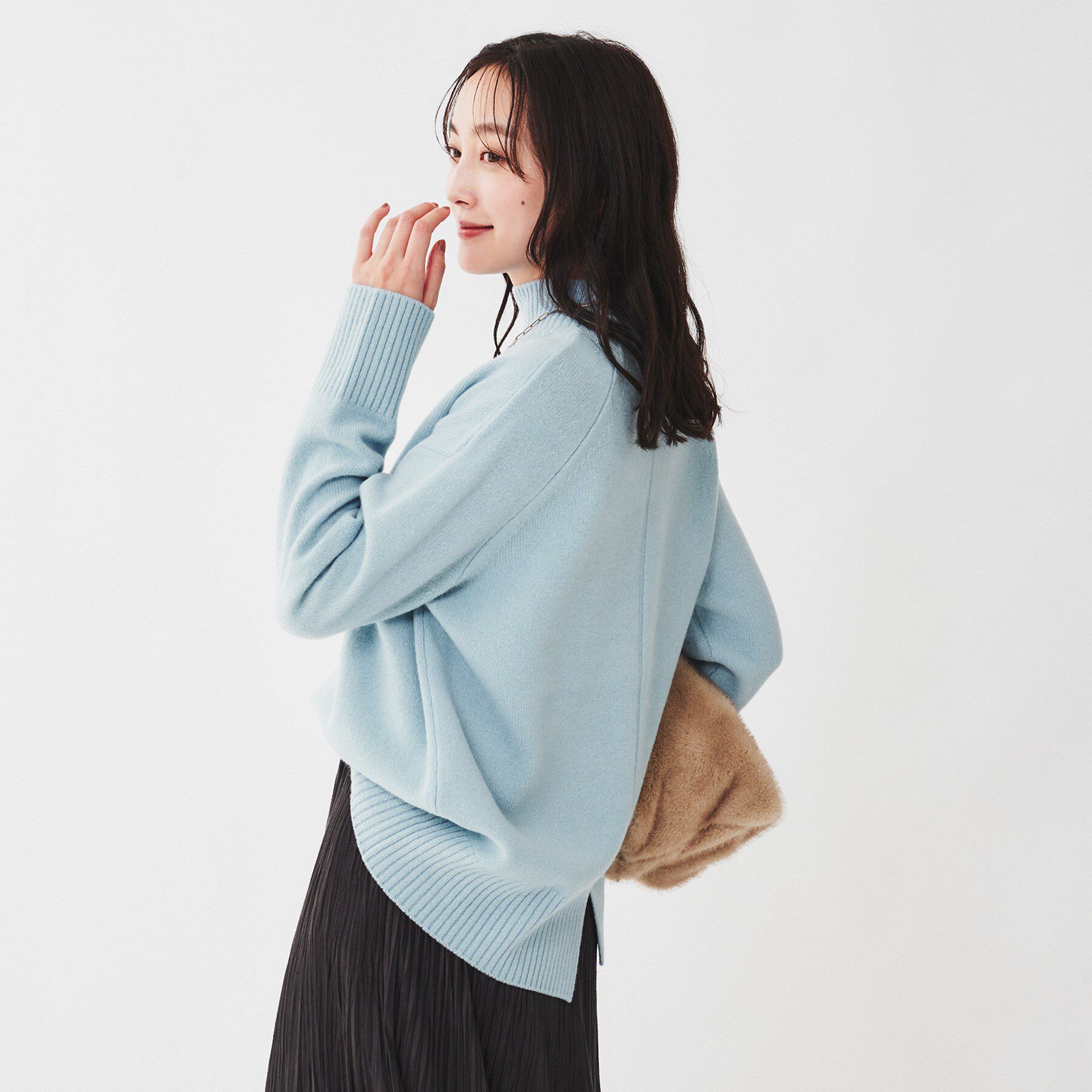 UNTITLED「ラムウールカシミヤ ボトルネックプルオーバーニット」|ニット・セーター|