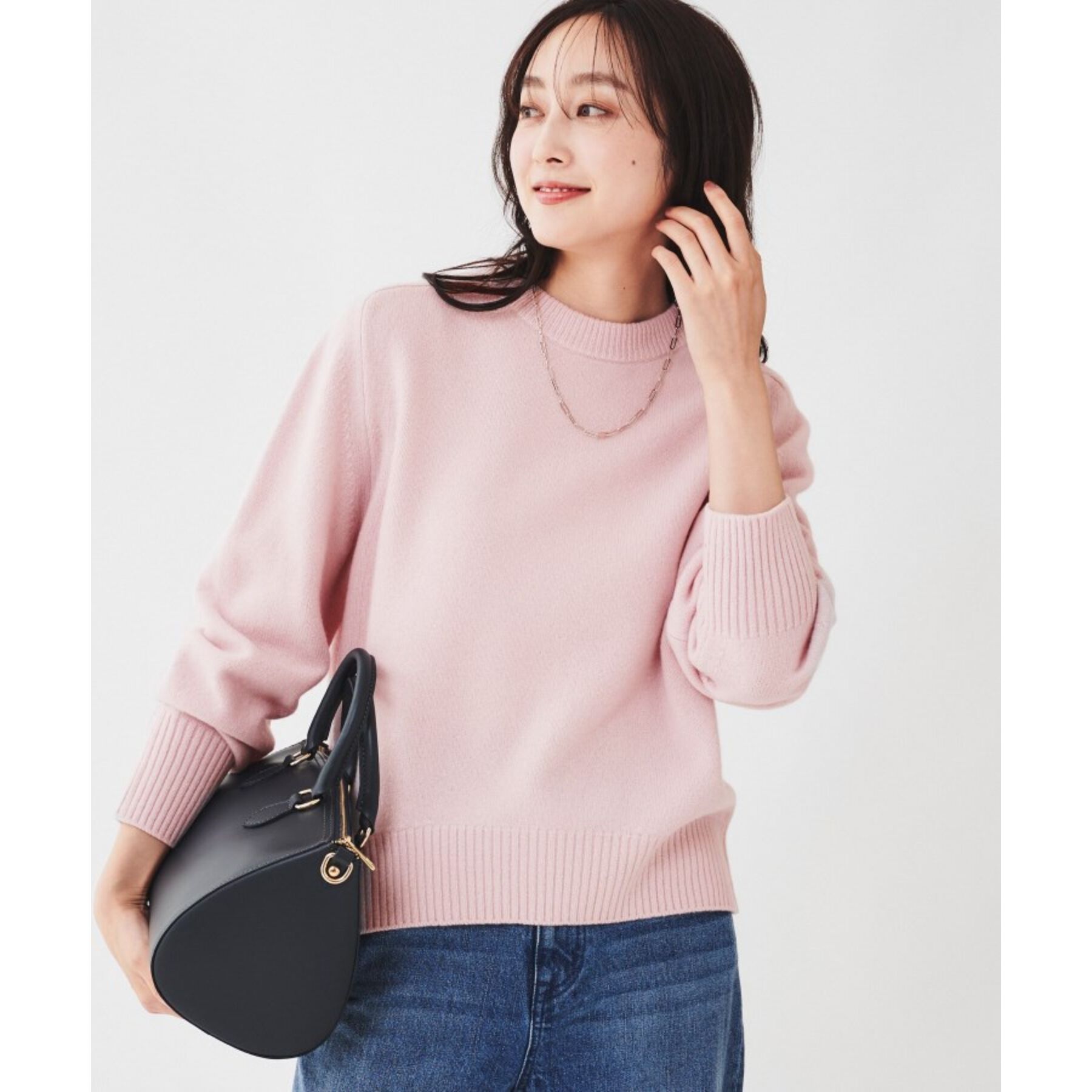 UNTITLED「ラムウールカシミヤ パフスリーブプルオーバーニット」|ニット・セーター|ライトピンク(070