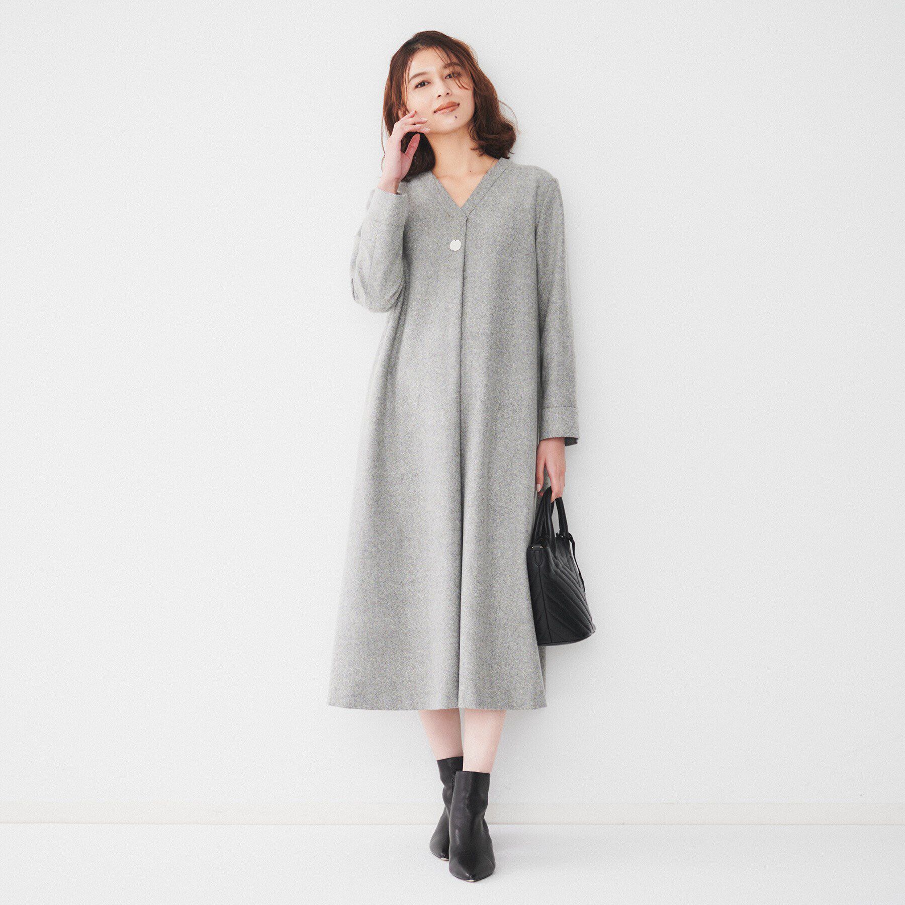 UNTITLED「【ポケット付/きれいめ】ネップツイード Aラインワンピース」|ワンピース|