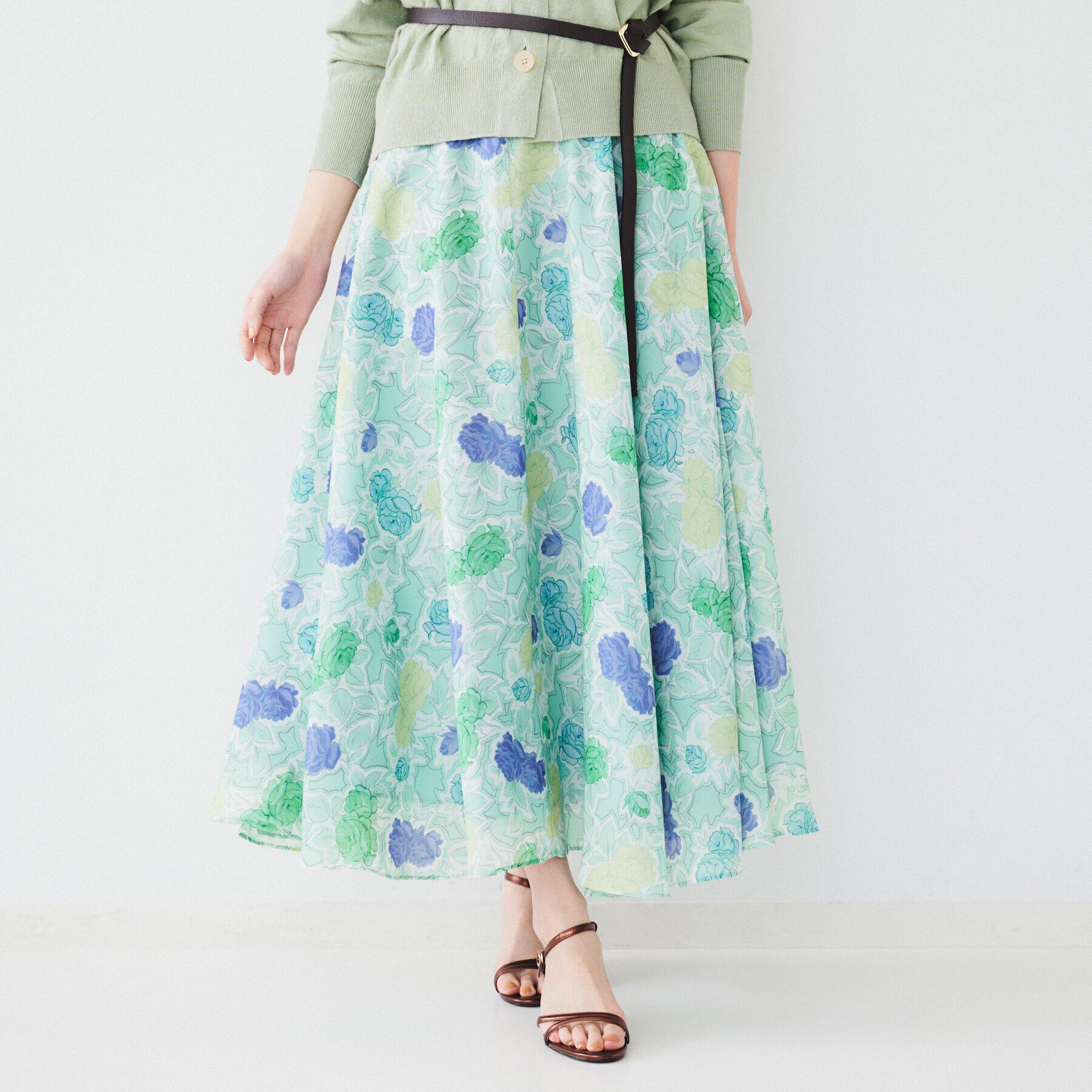 UNTITLED「【セットアップ可能】オールドフラワー プリントスカート」|スカート|