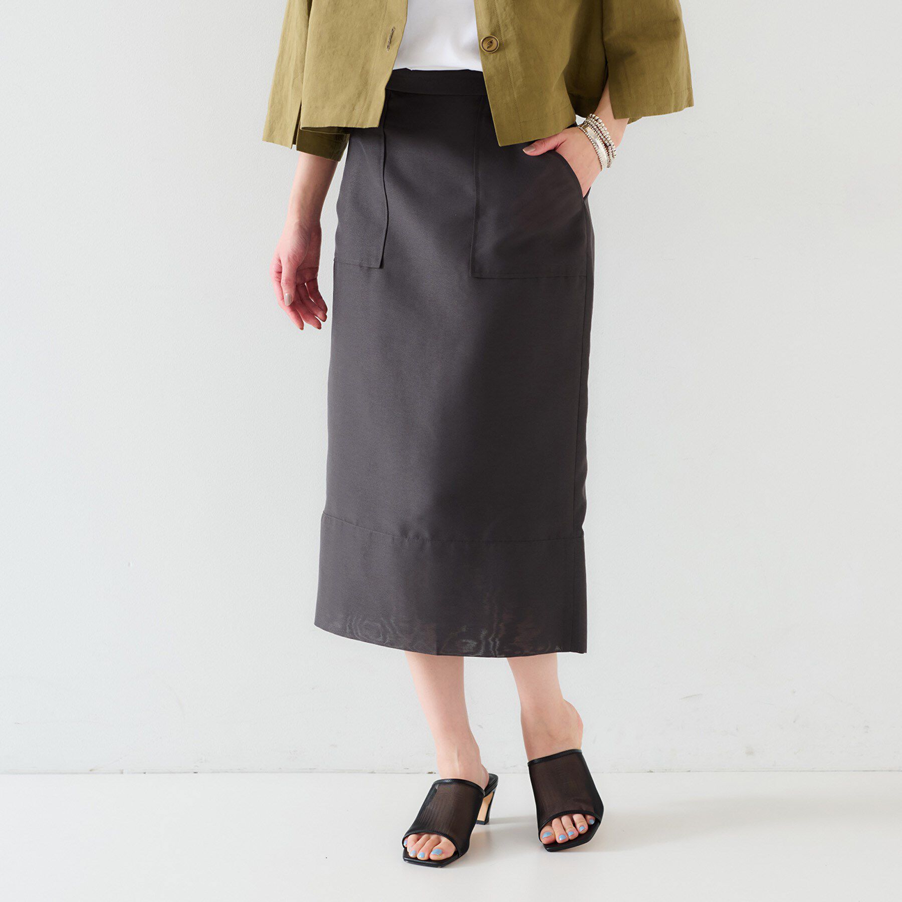 UNTITLED「【セットアップ可能】オーガンジー ペンシルスカート」|スカート|