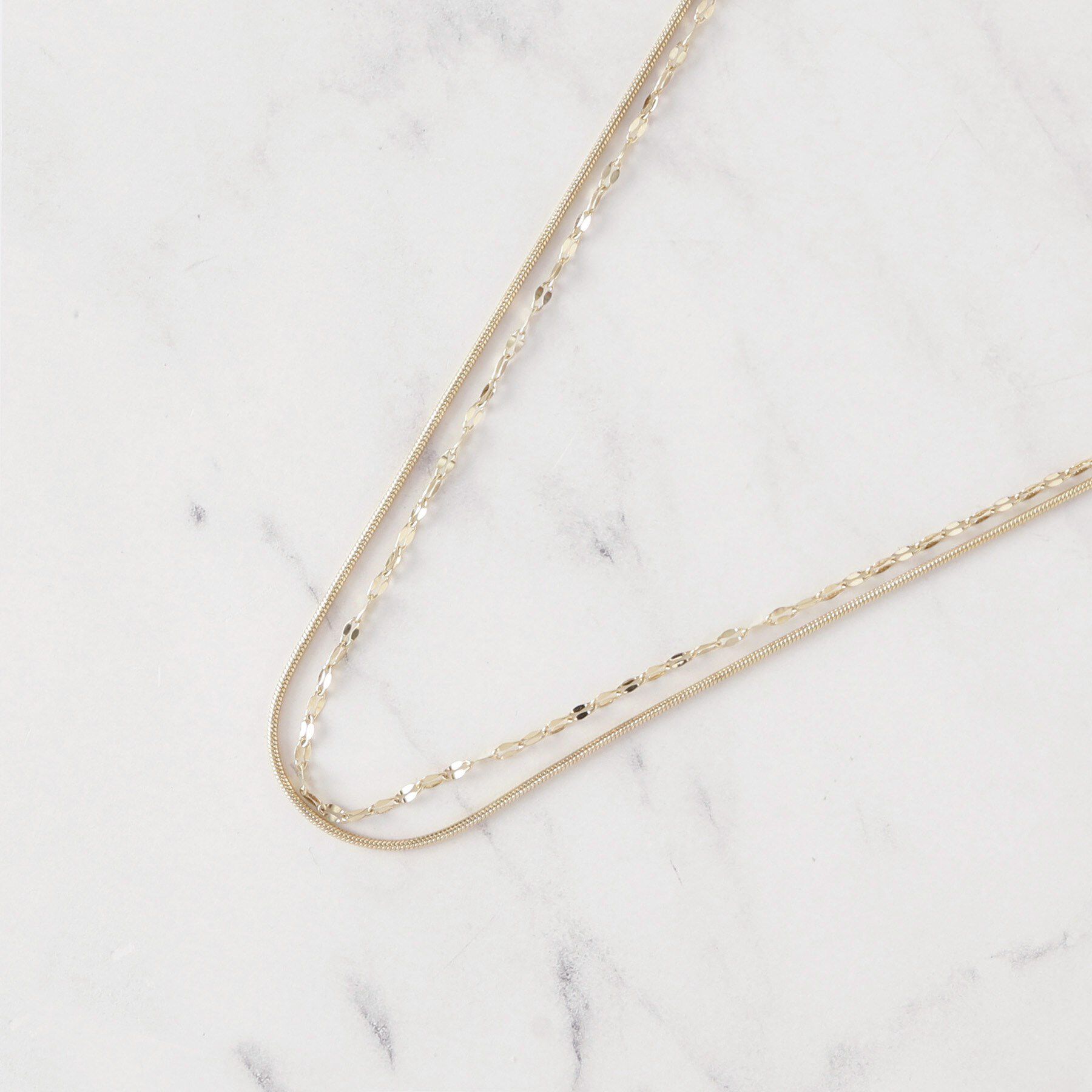 UNTITLED「【ステンレス】レイヤードチェーンネックレス」|ネックレス|