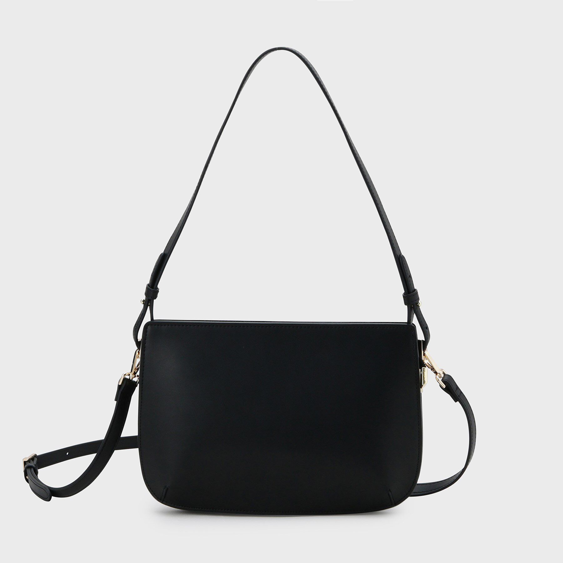 UNTITLED「スプリットレザーフラットショルダー」|ショルダー・メッセンジャー|ブラック(019)