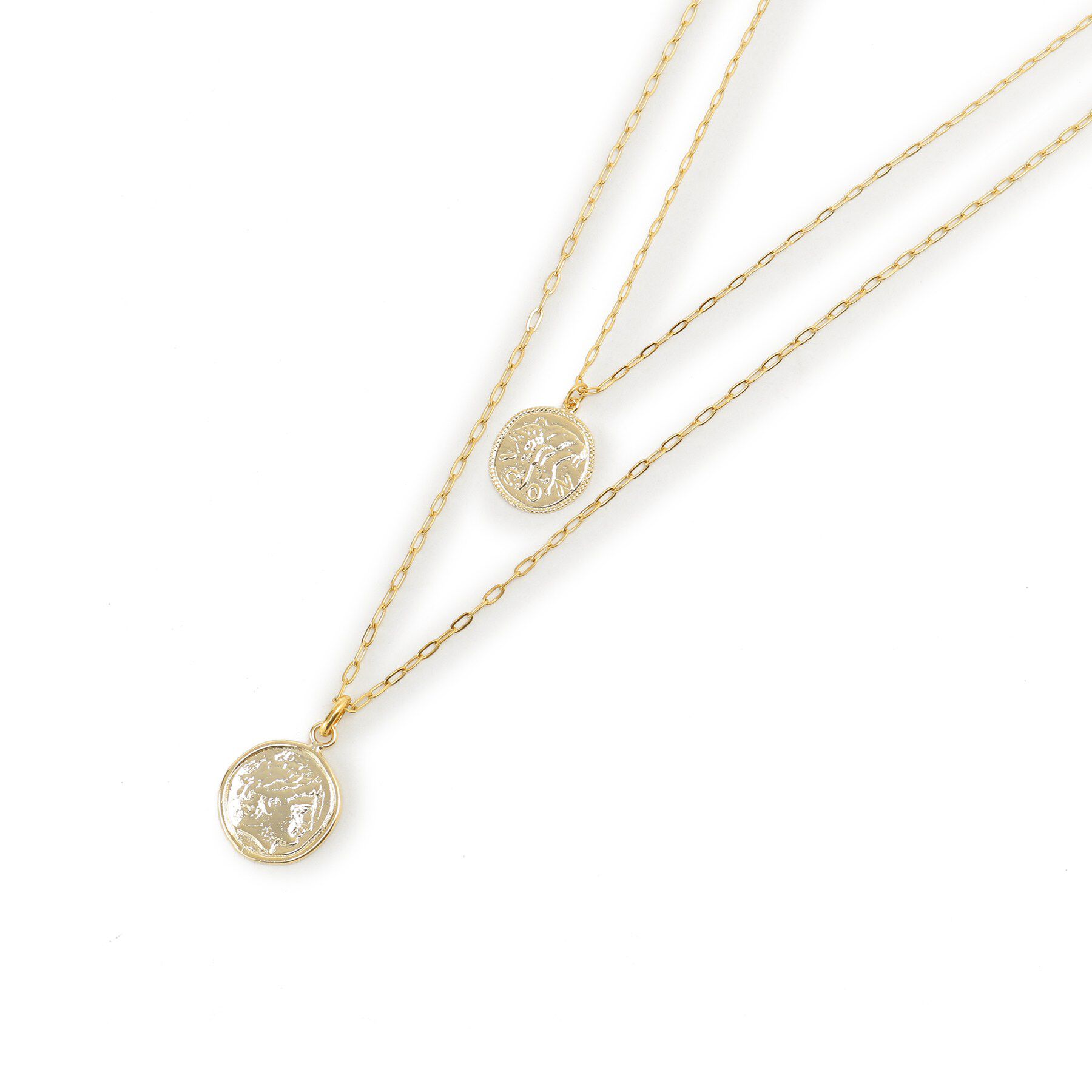 UNTITLED「【ステンレス】レイヤードコインネックレス」|ネックレス|ゴールド(007)