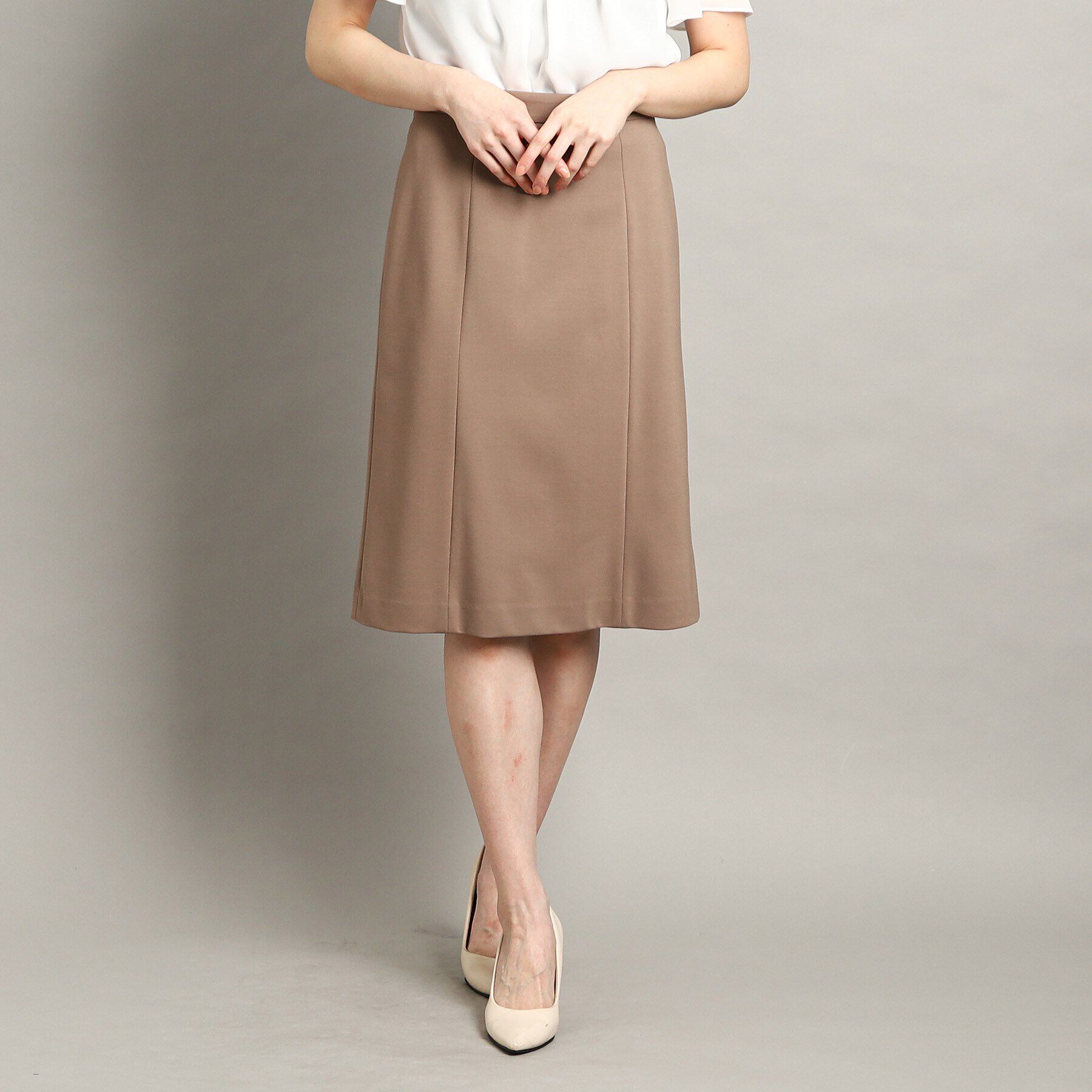 COUP DE CHANCE「【日本製/洗える】ストレッチ素材Ａラインスカート」|スカート|キャメル(041)