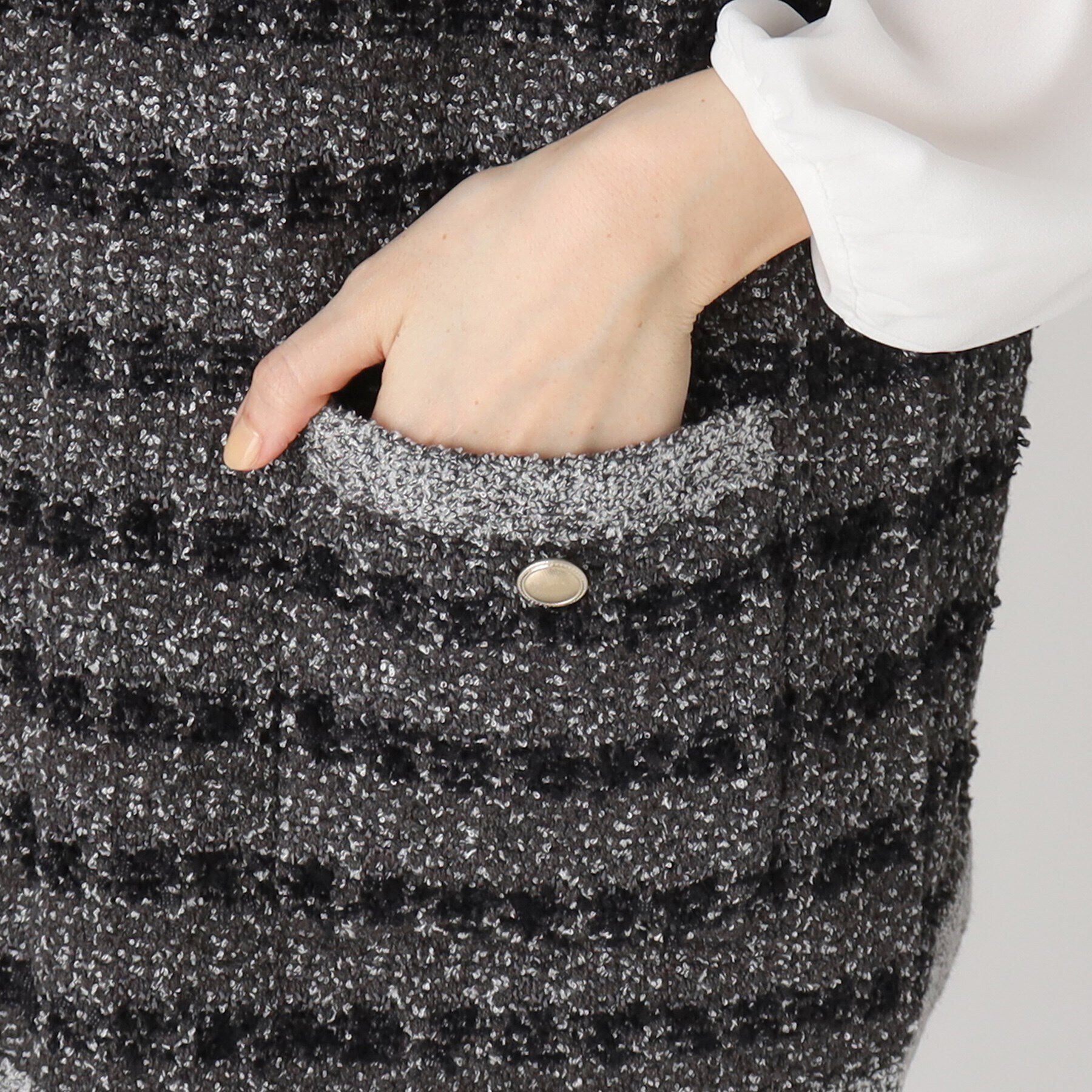 COUP DE CHANCE「【洗える】ツイード柄ニットジレ」|ベスト・ジレ|