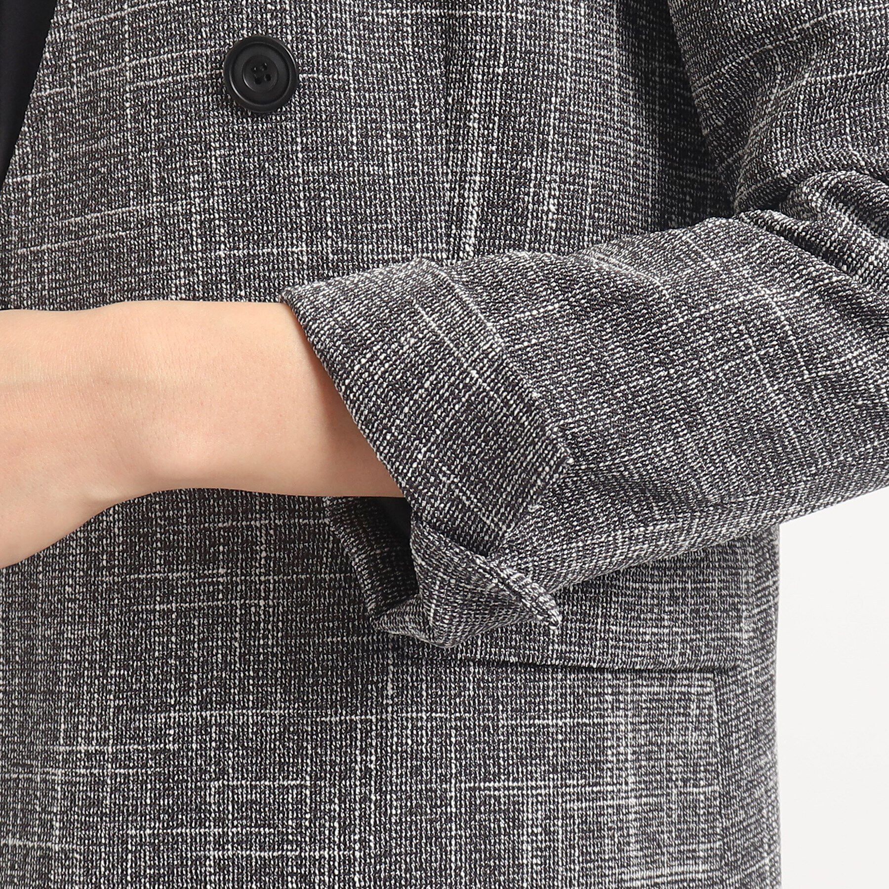 COUP DE CHANCE「【洗える】ノーカラーダブルジャケット」|ノーカラージャケット|