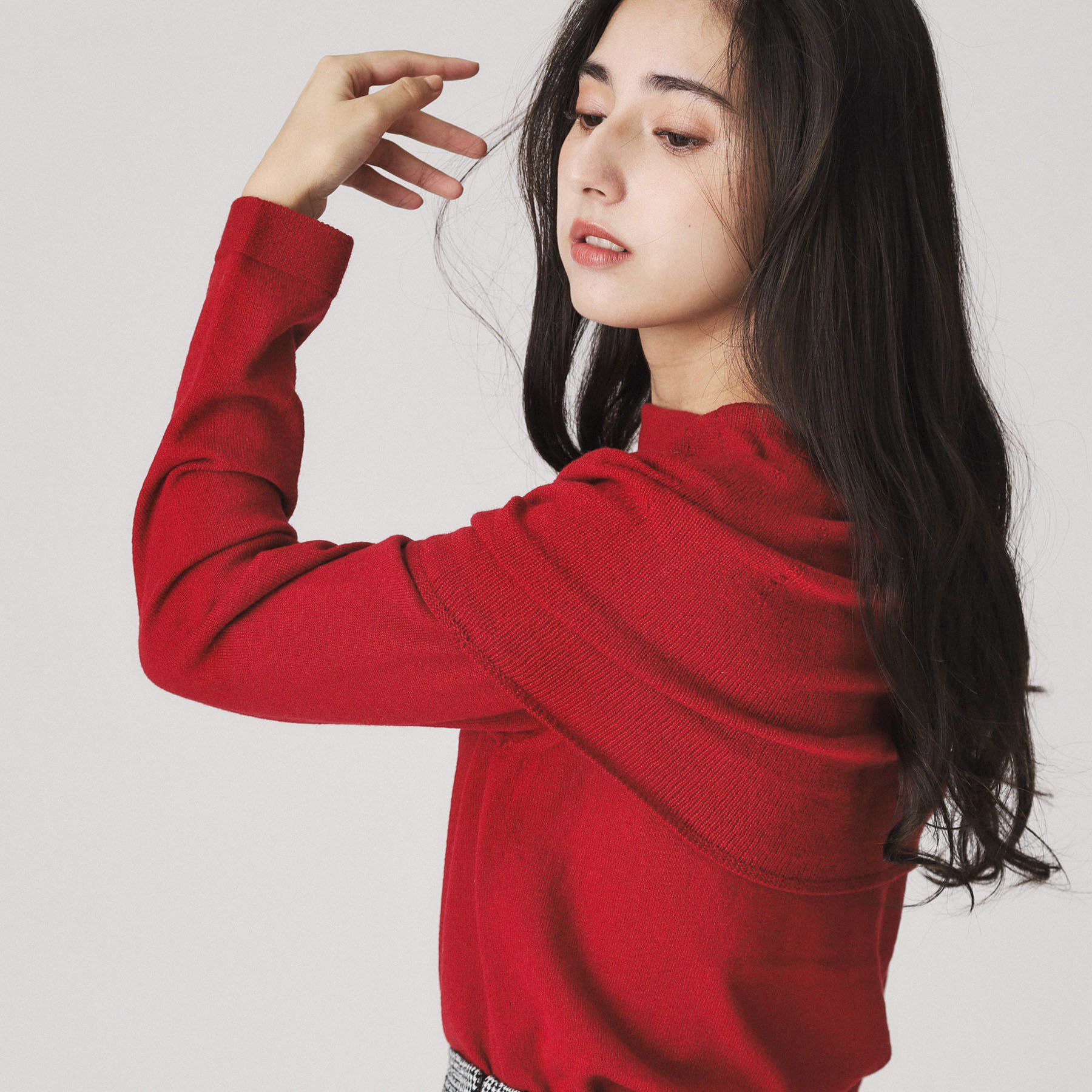 COUP DE CHANCE「【日本製】オフショルニットプルオーバー」|ニット・セーター|レッド(063)