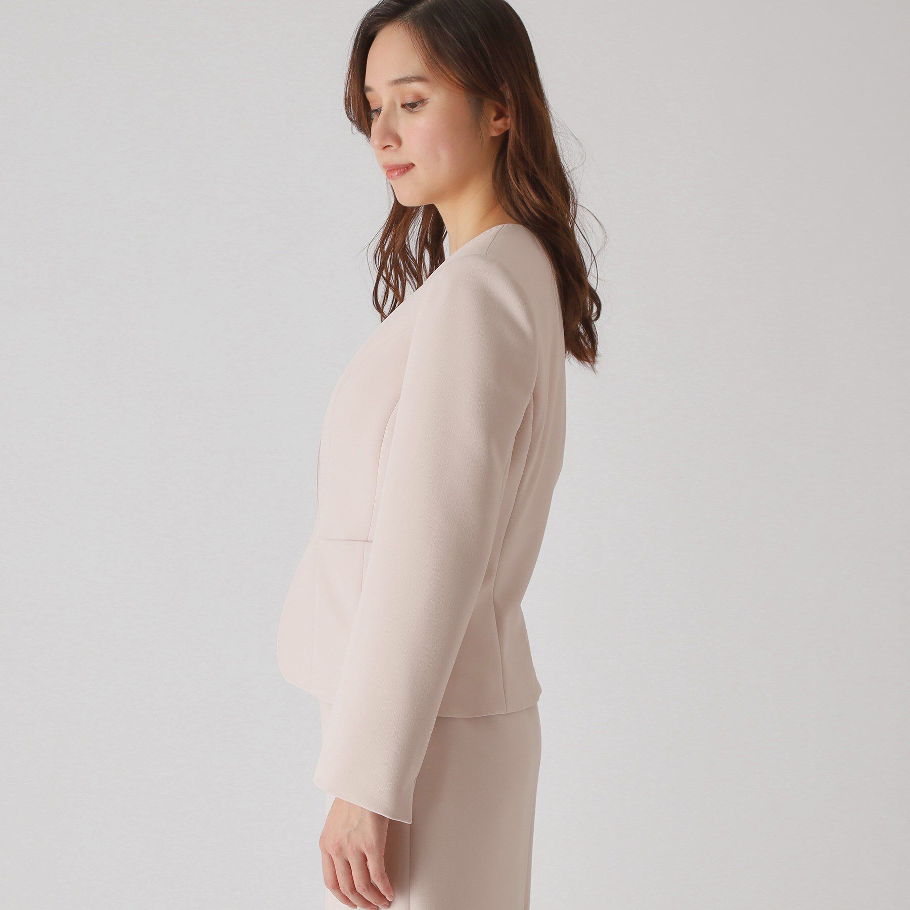 COUP DE CHANCE「【洗える／日本製】カラーレスジャケット」|ノーカラージャケット|