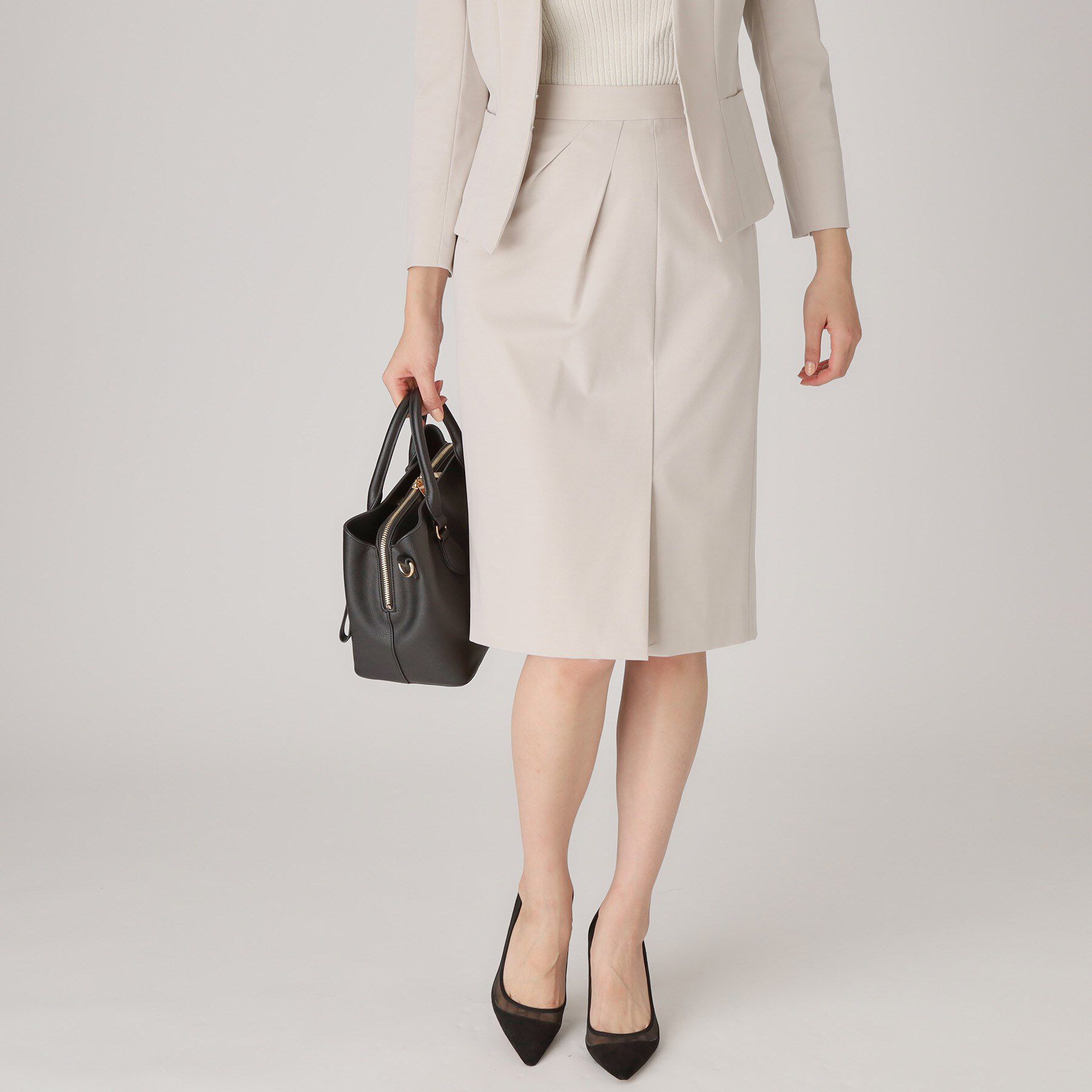 COUP DE CHANCE「【洗える／日本製／ジャージ素材】ラップ風タイトスカート」|スカート|ベージュ(052)