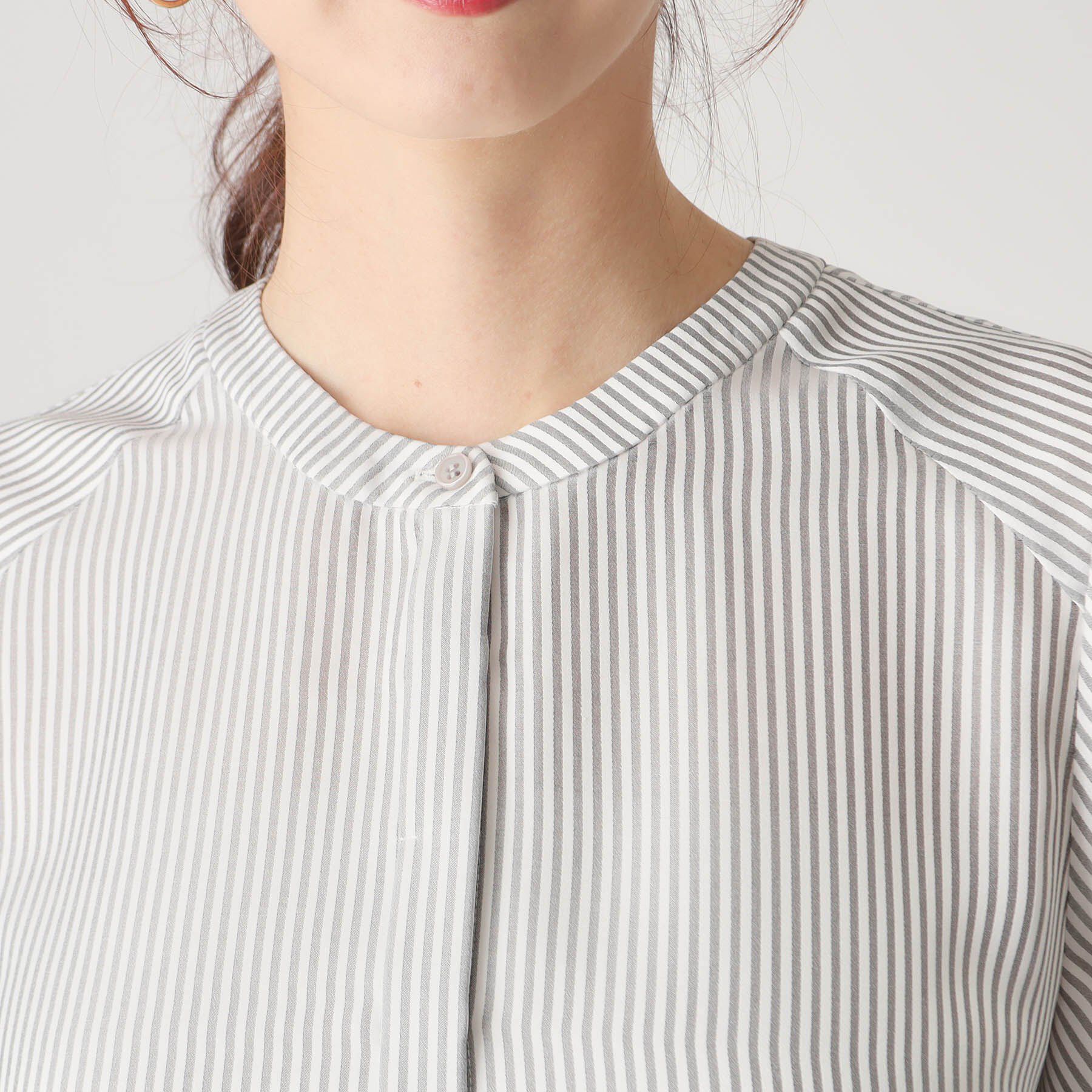 COUP DE CHANCE「【洗える／ストライプ柄】フレア袖ブラウス」|シャツ・ブラウス|