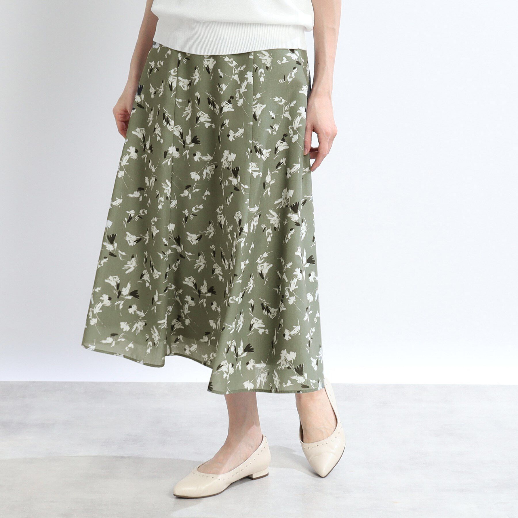 Reflect「【マシンウォッシュ可】フラワー柄フレアスカート」|スカート|