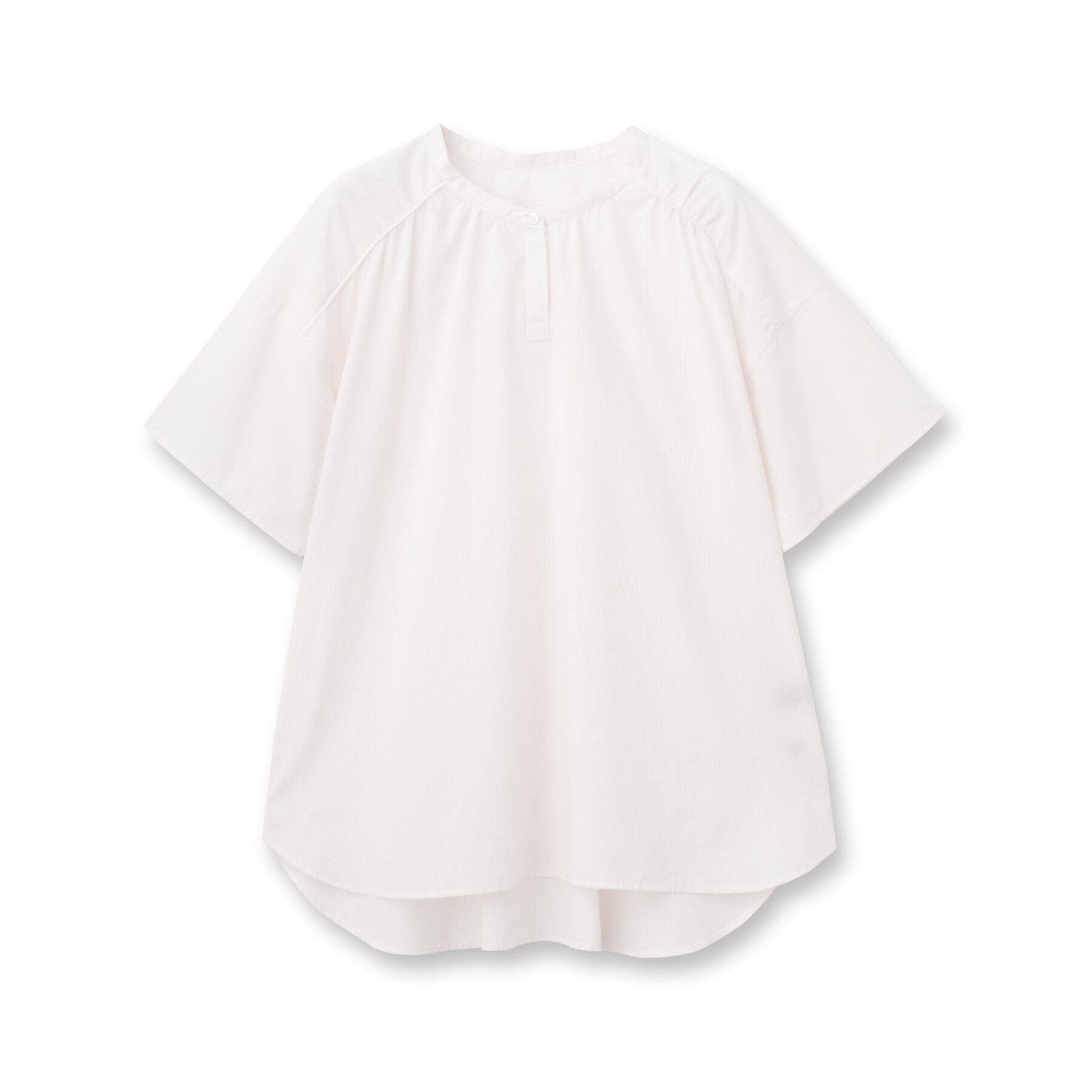 Reflect「【マシンウォッシュ可】五分袖ピンストライプブラウス」|シャツ・ブラウス|