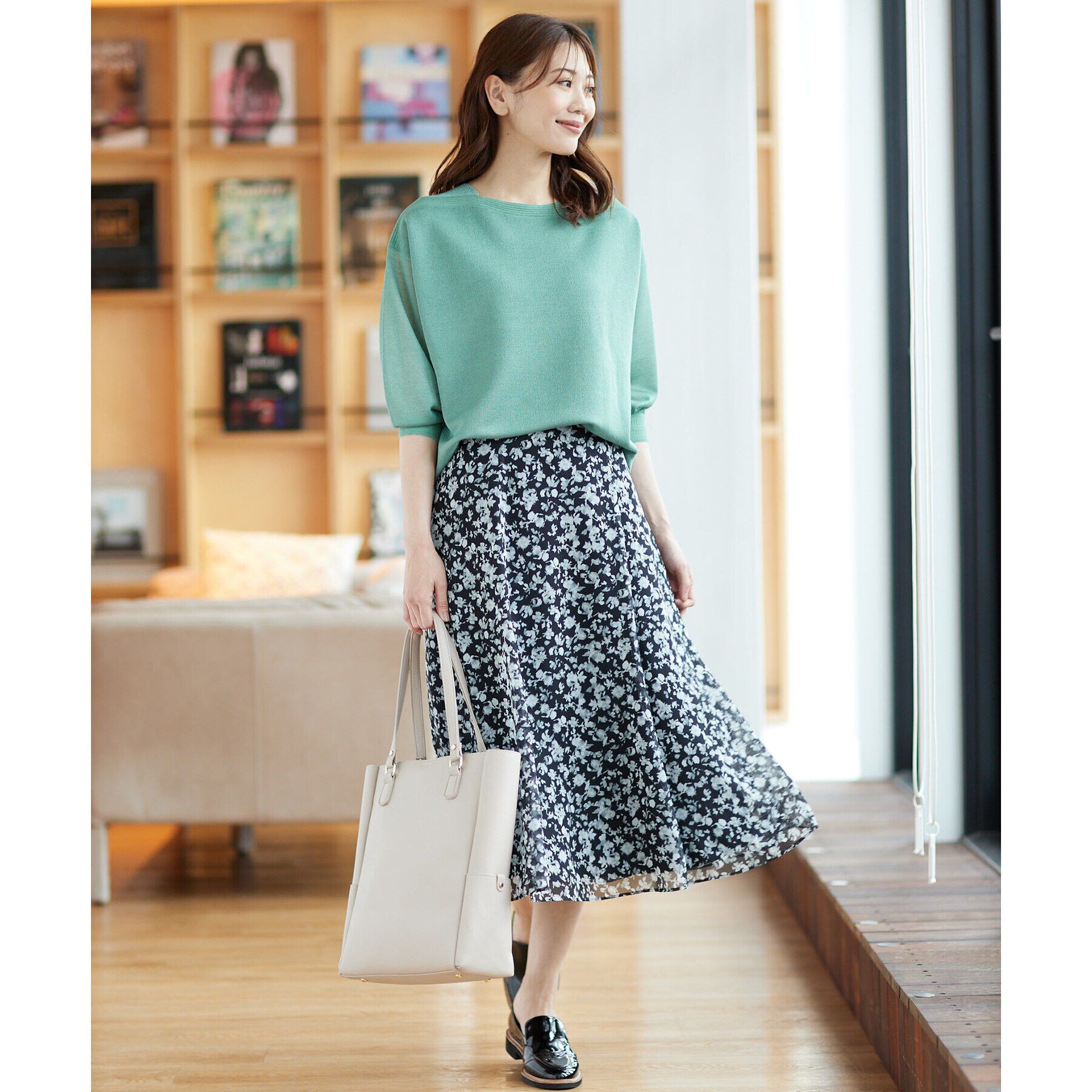 Reflect「【WEB限定カラーあり／マシンウォッシュ／セットアップ可能】フラワープリントスカート」|スカート|