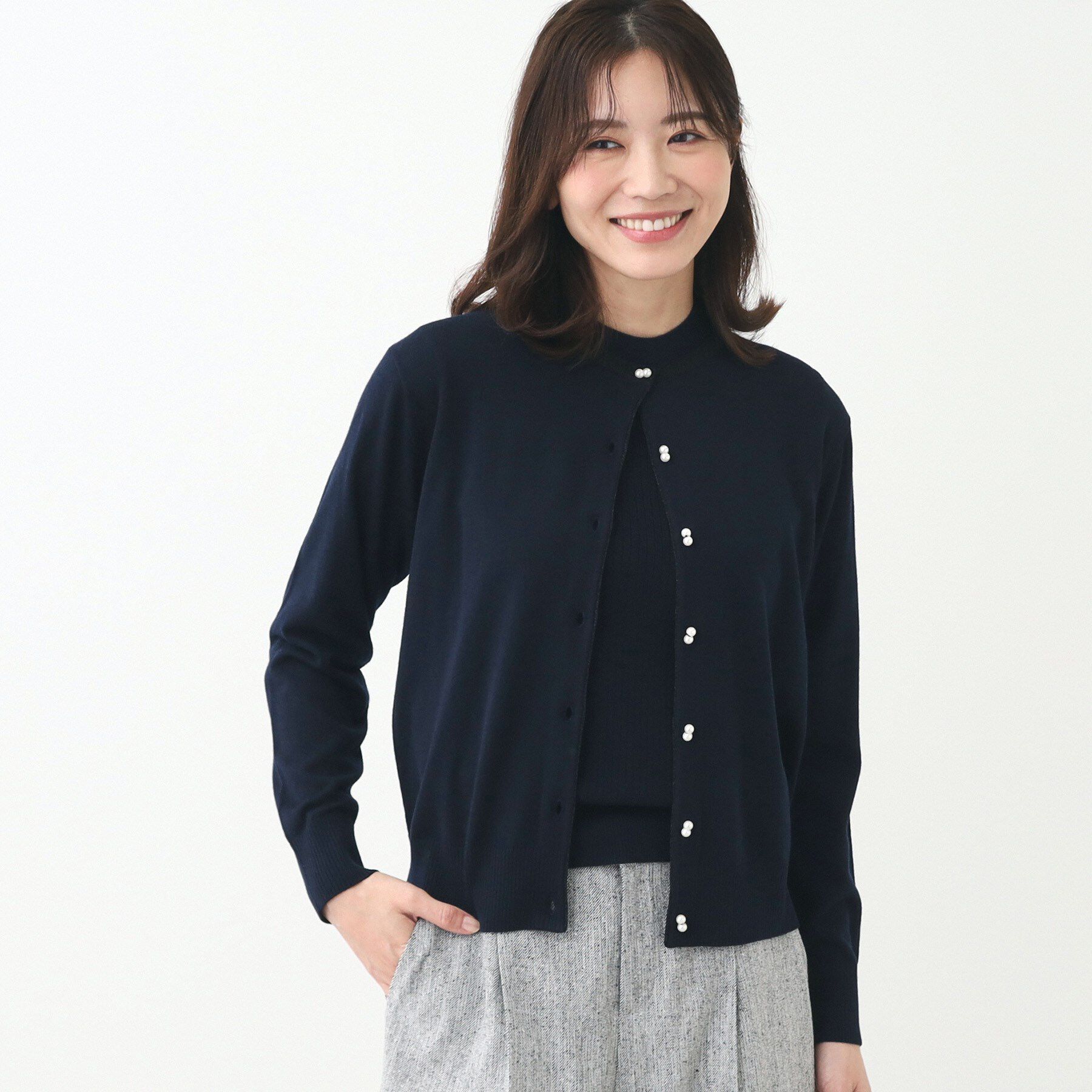 Reflect「【夏SALE／手洗い可】カーディガン＋ニットツインセット」|その他|ネイビー(094)