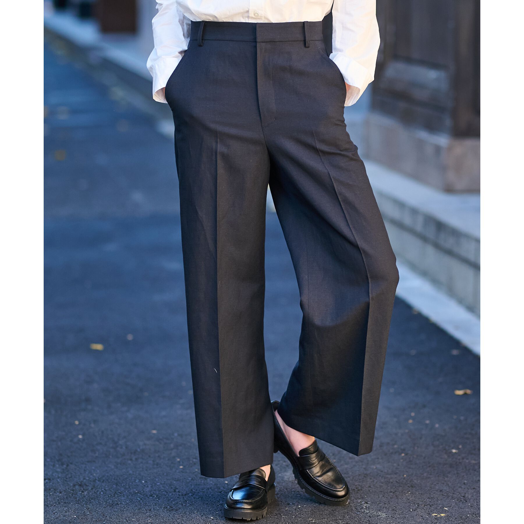 DRESSTERIOR「【美シルエット／洗える】リネンブレンドワイドパンツ」|その他|