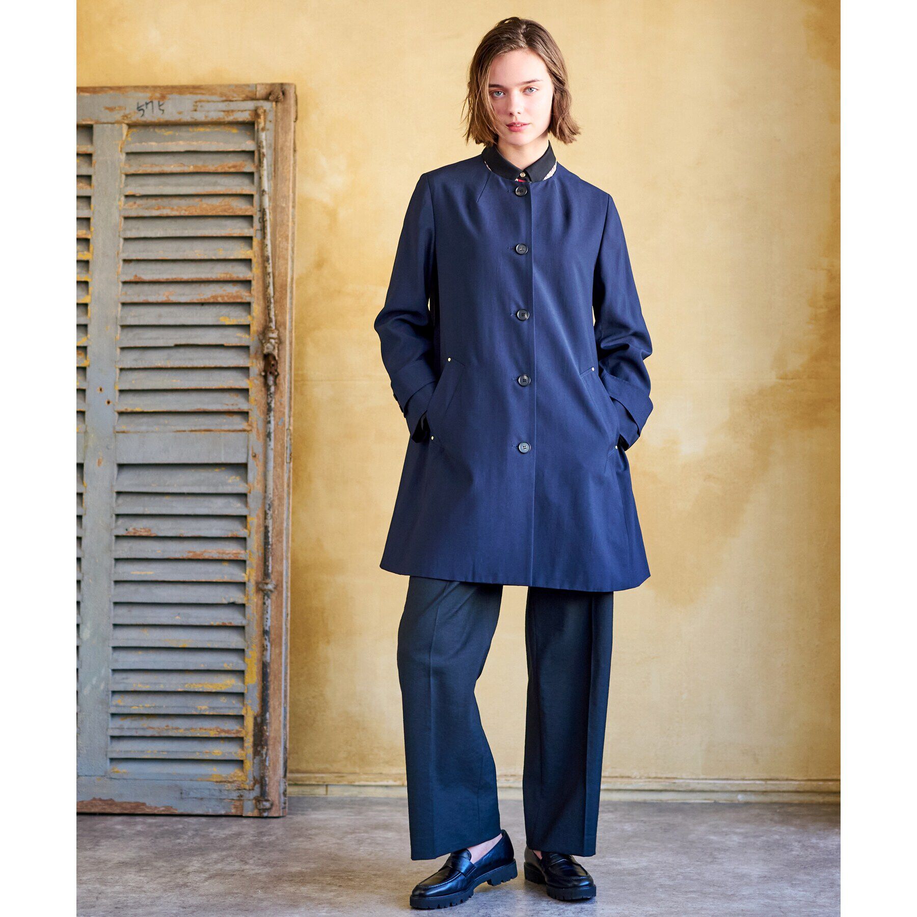 DRESSTERIOR「【セレモニーにも】ノーカラーコート」|ノーカラーコート|