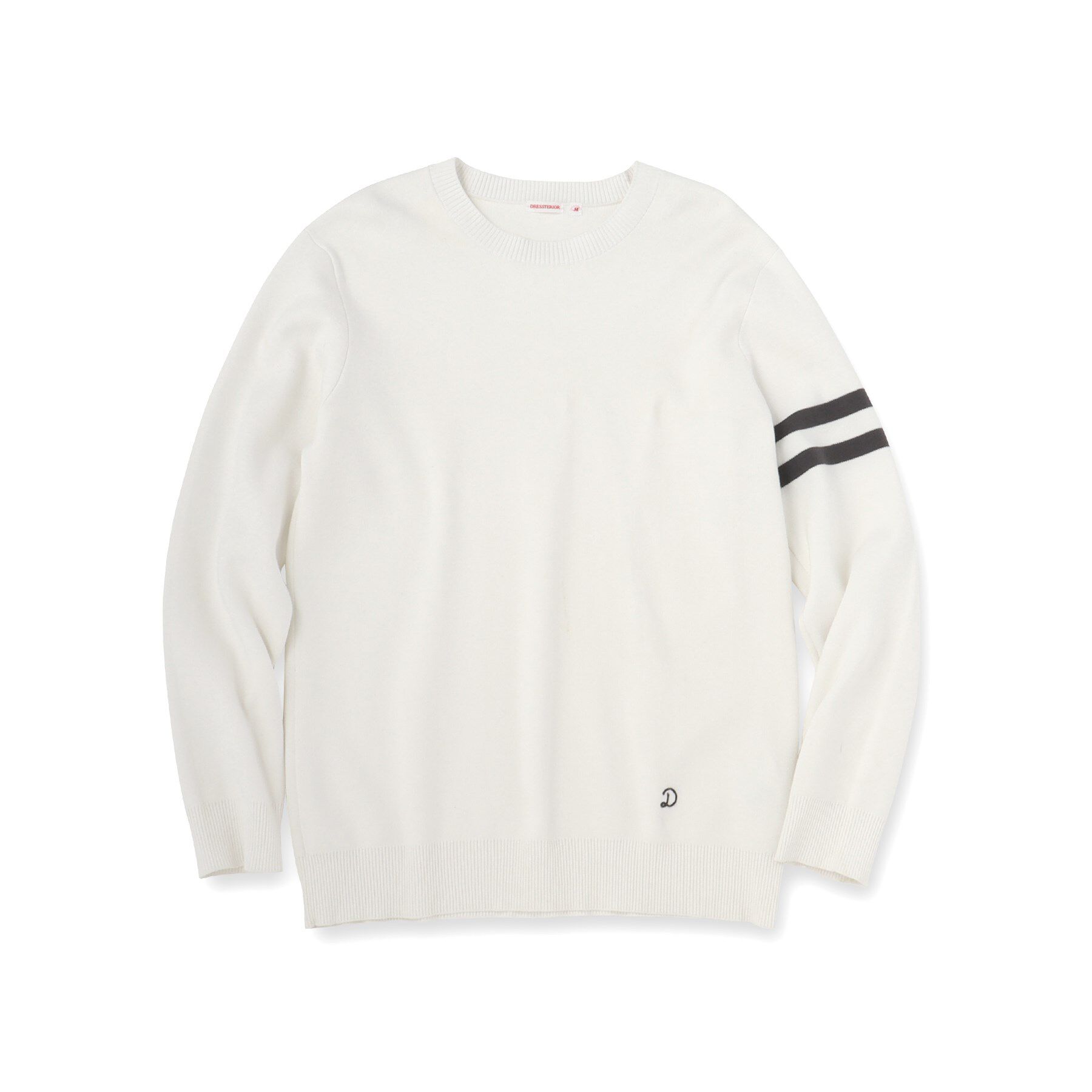 DRESSTERIOR「コットンスムース アームラインクルーネックニット」|ニット・セーター|