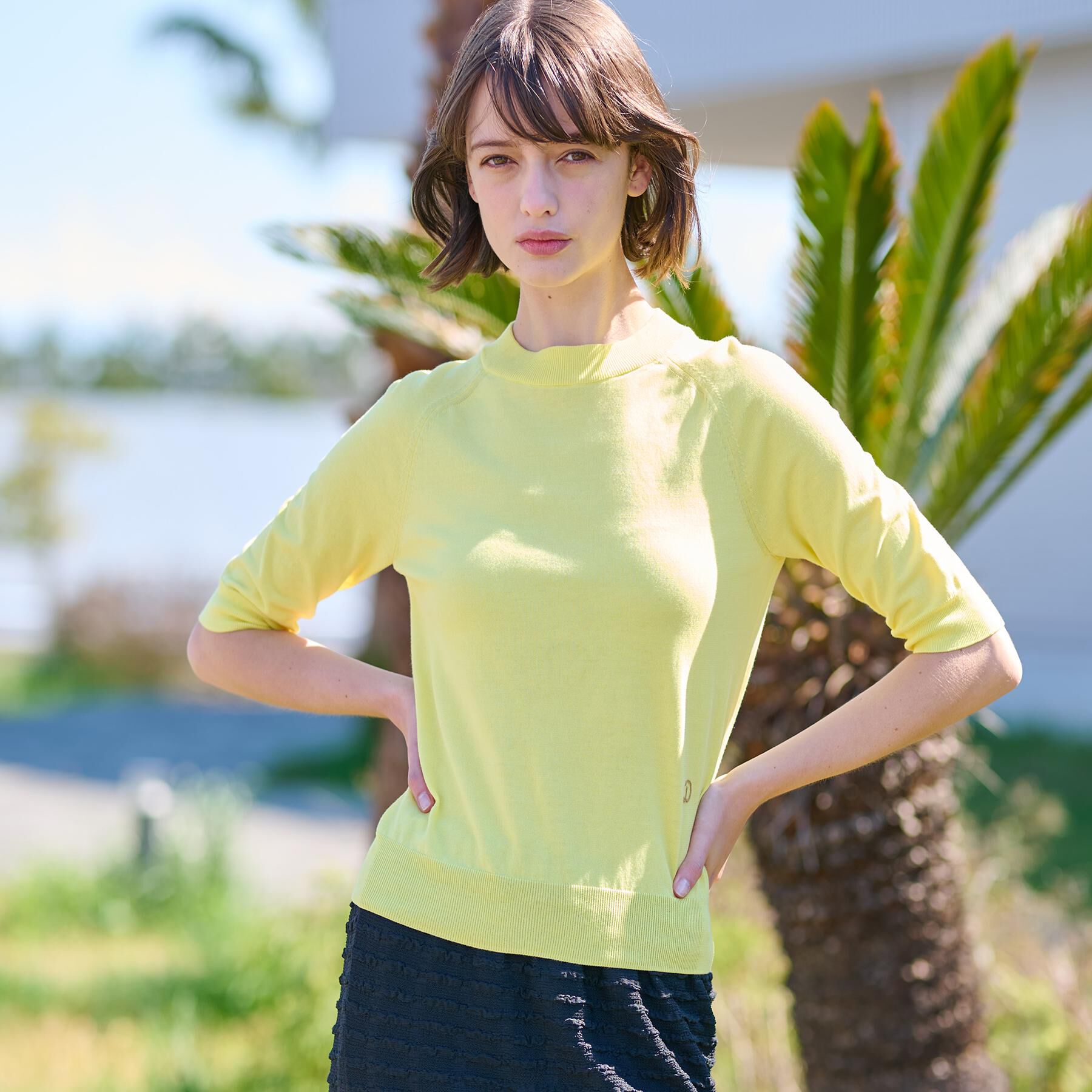 DRESSTERIOR「【定番/洗える】コットンシルク混ハーフスリーブ」|ニット・セーター|