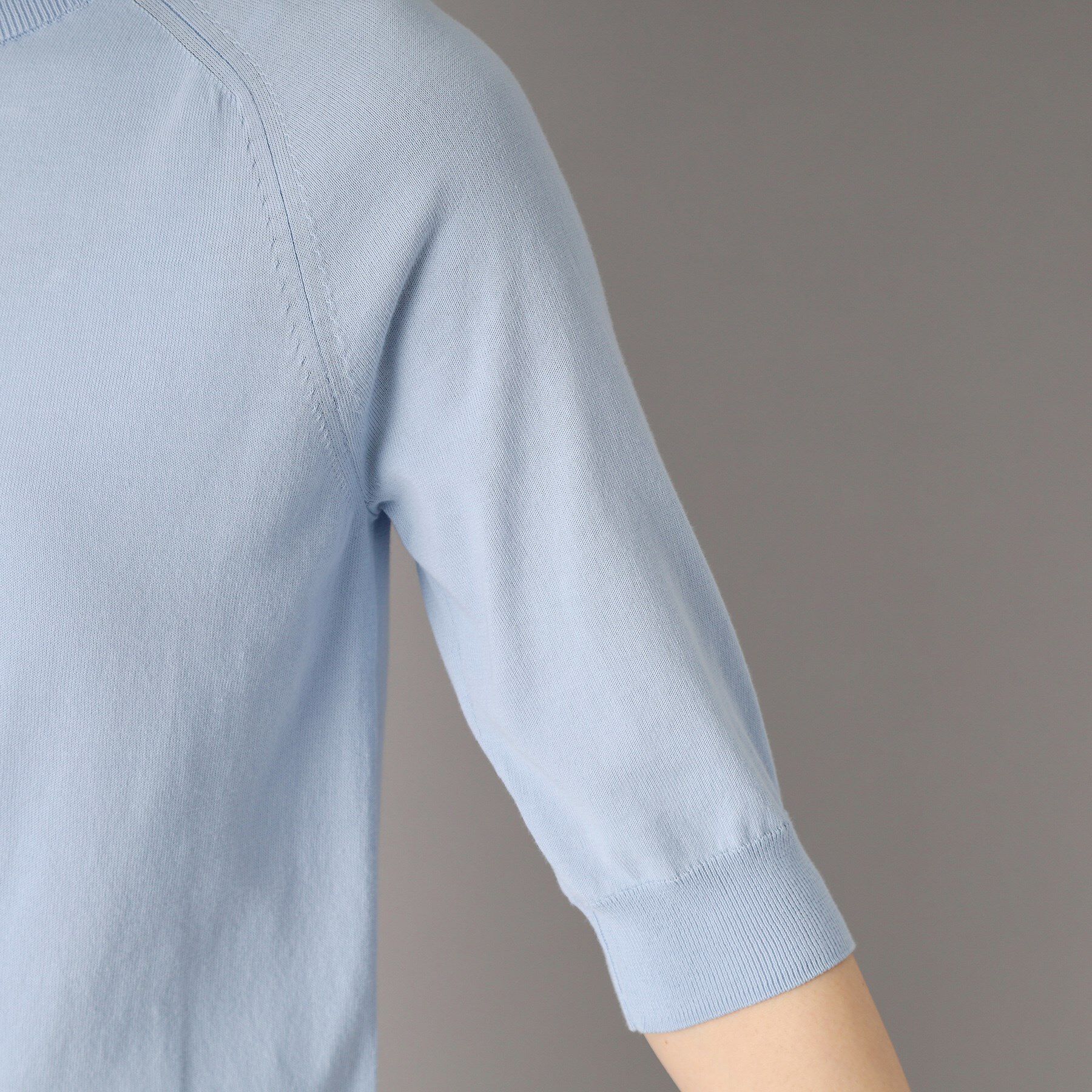 DRESSTERIOR「【定番/洗える】コットンシルク混ハーフスリーブ」|ニット・セーター|