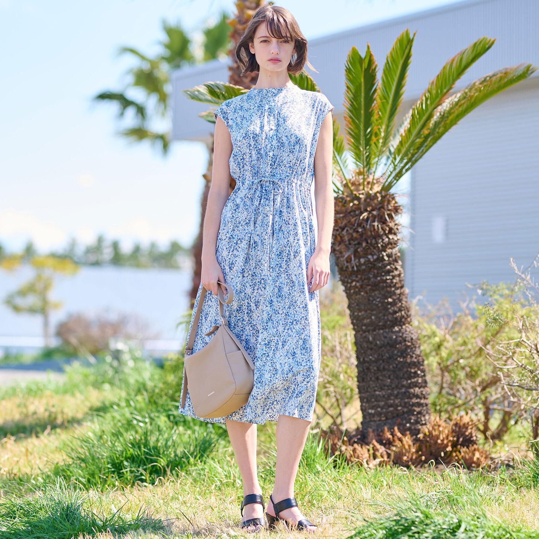 DRESSTERIOR「【ポケット付き/花柄】フラワープリントフレンチスリーブワンピ」|ワンピース|