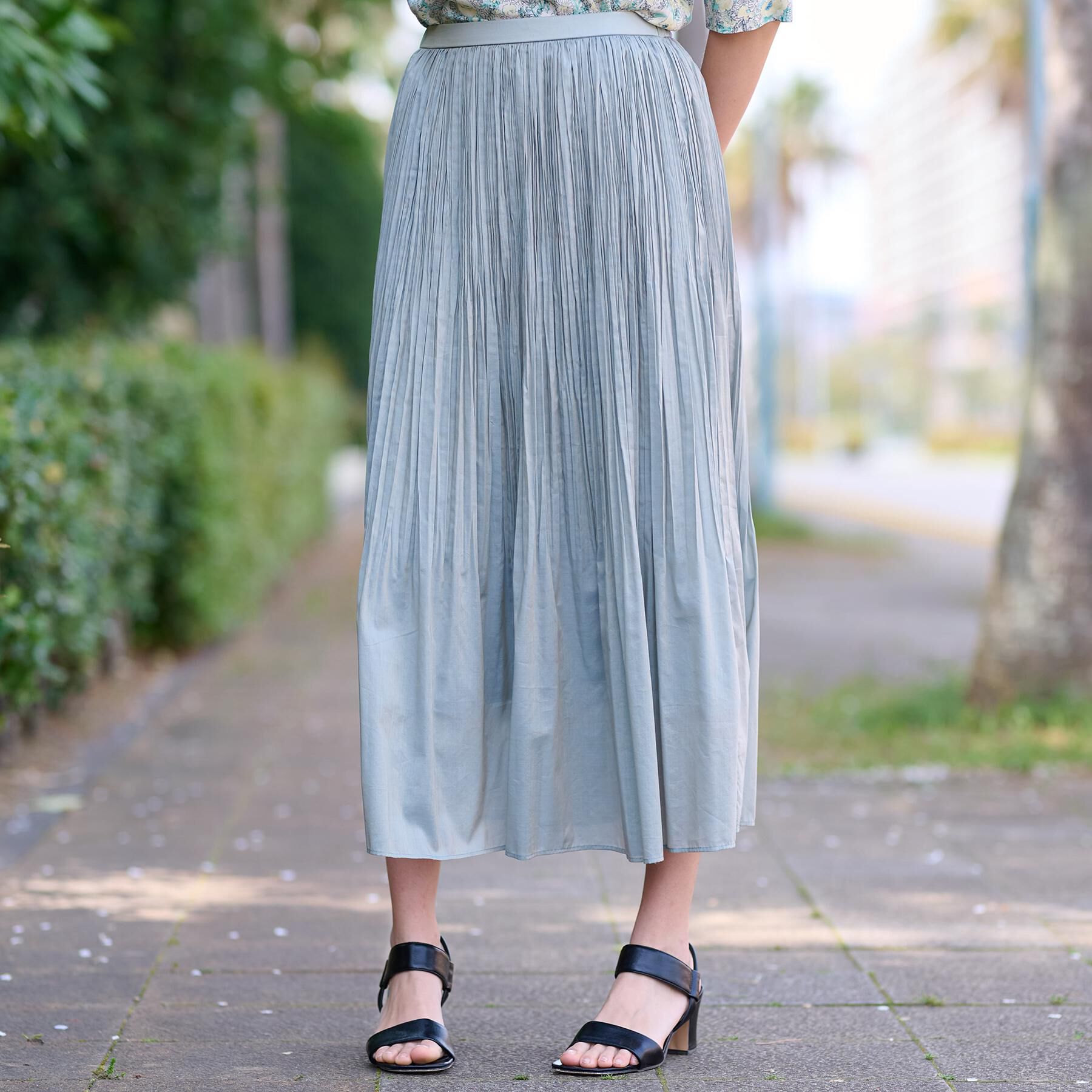 DRESSTERIOR「【ウエストゴム/ミディ丈】シアープリーツスカート」|スカート|