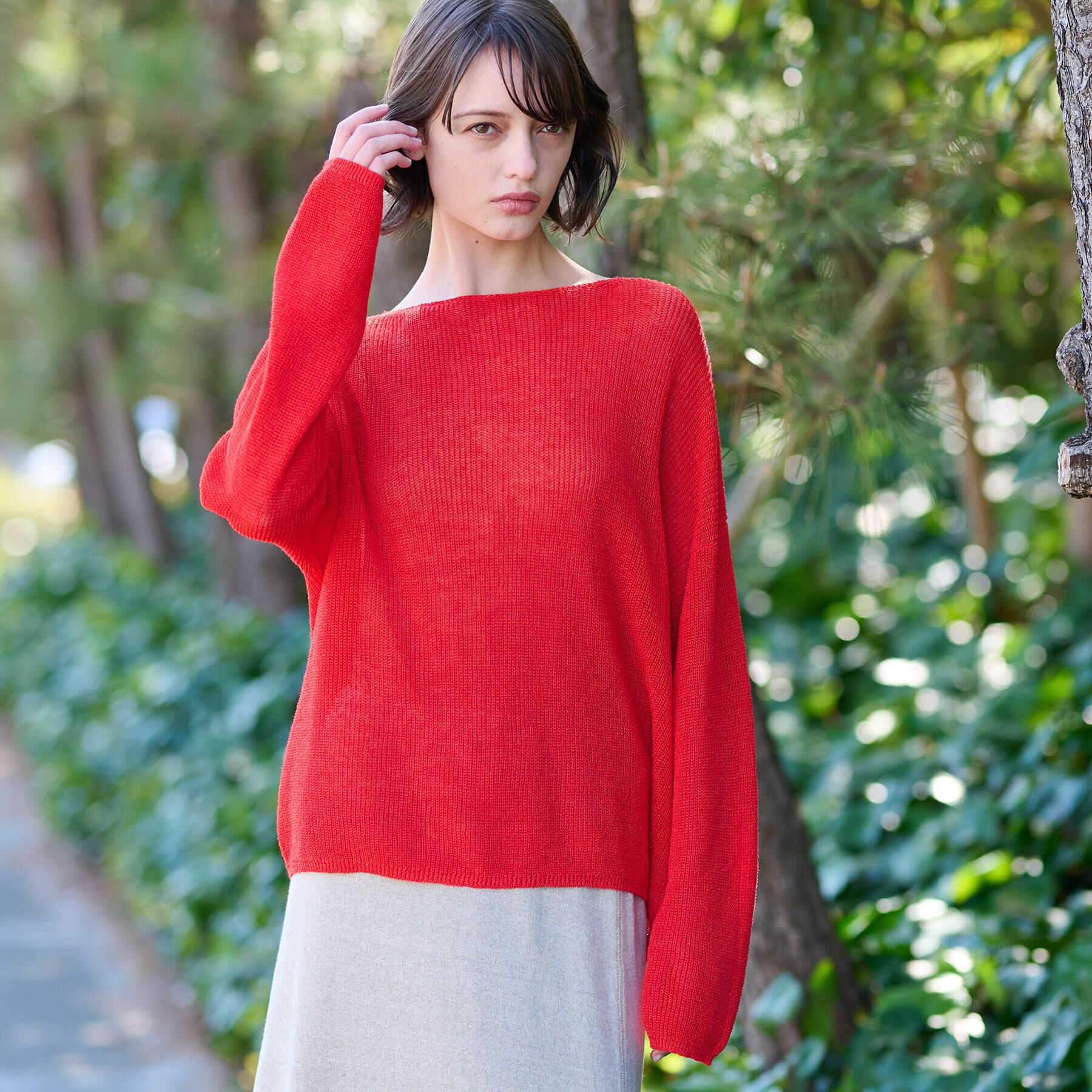 DRESSTERIOR「【洗える/薄手/清涼感】リネンブレンドプルオーバー」|ニット・セーター|