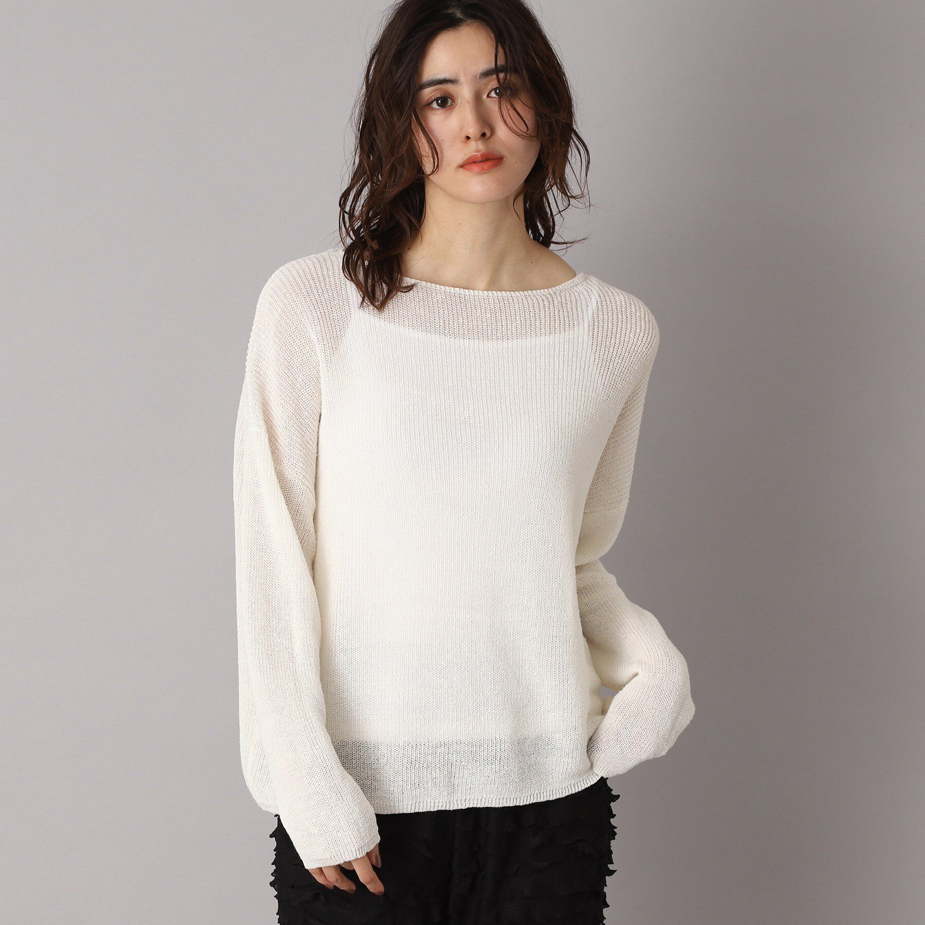 DRESSTERIOR「【洗える/薄手/清涼感】リネンブレンドプルオーバー」|ニット・セーター|