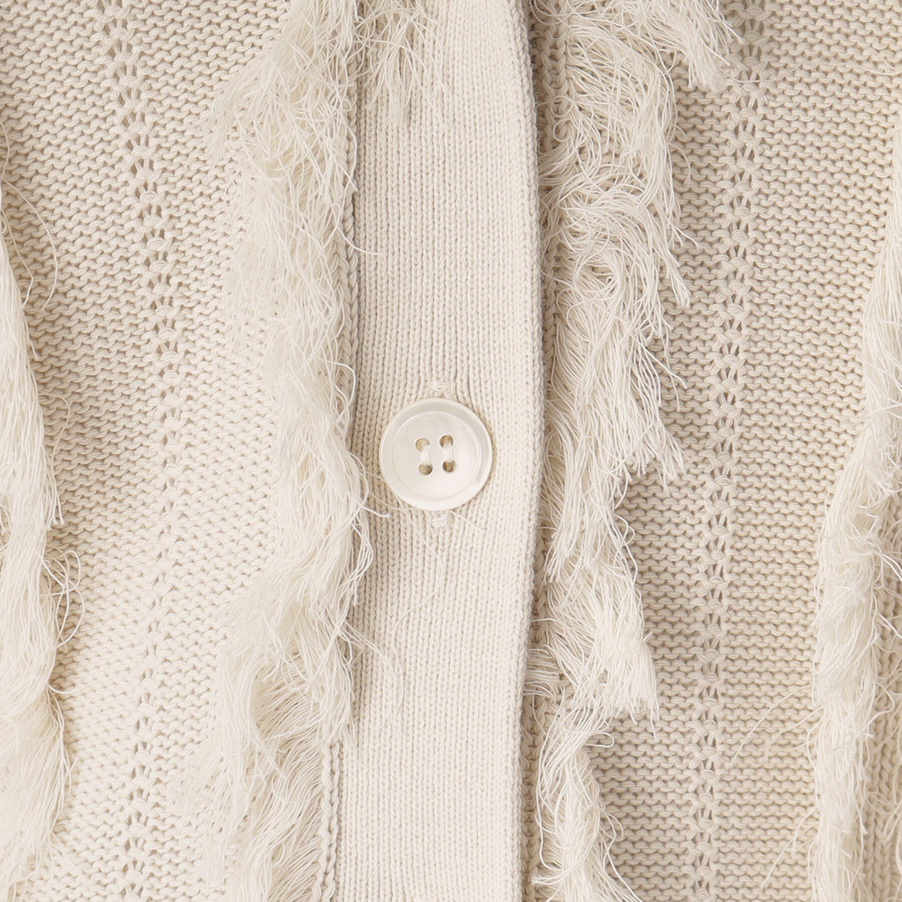 DRESSTERIOR「【Vネック/清涼感】コットンフリンジニットカーデ」|カーディガン|