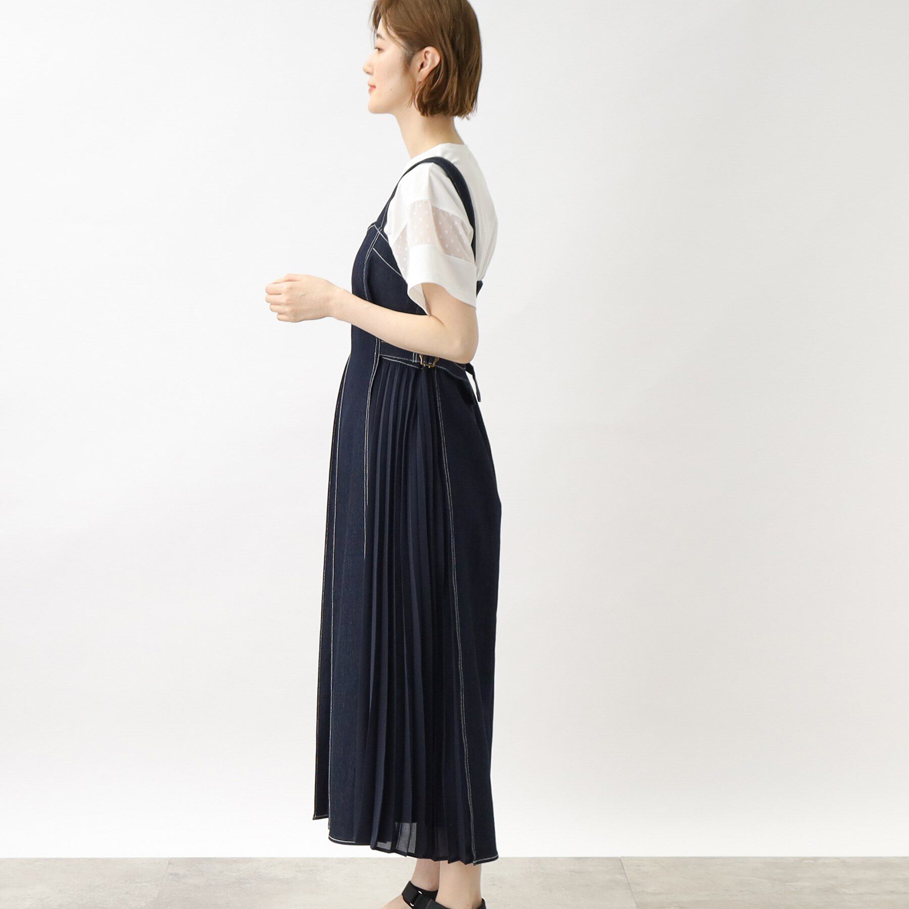 grove「キレイに決まる!脇プリーツジャンドレ」|ワンピース|