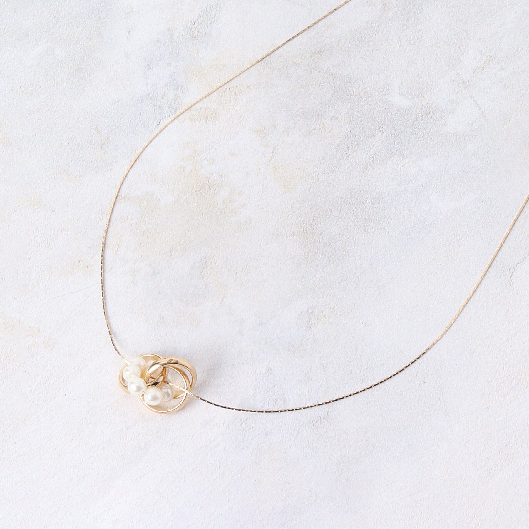 grove「パール調メタルリングワントップネックレス」|ネックレス|ゴールド(007)