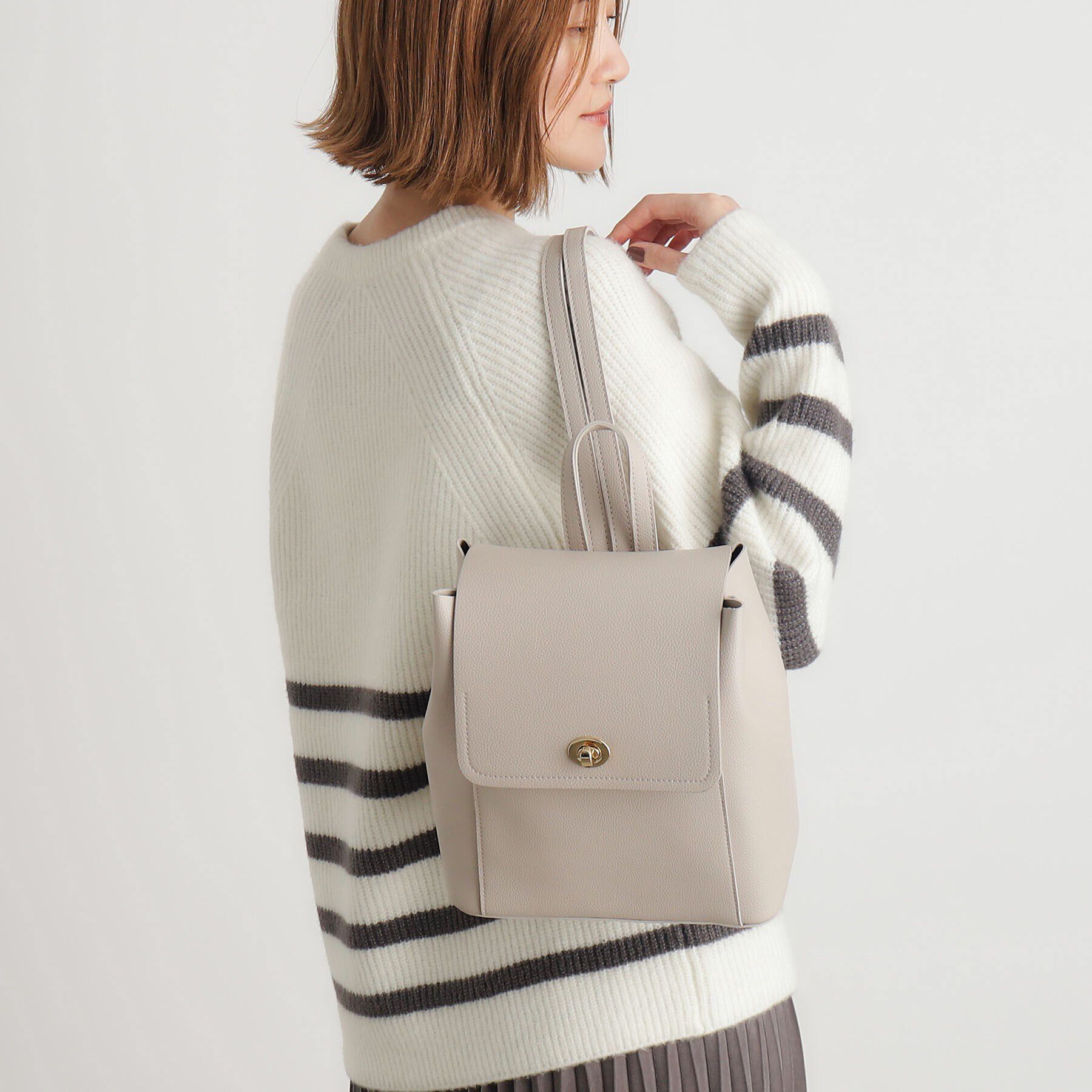 grove「合成皮革中仕切りリュック」|リュック|