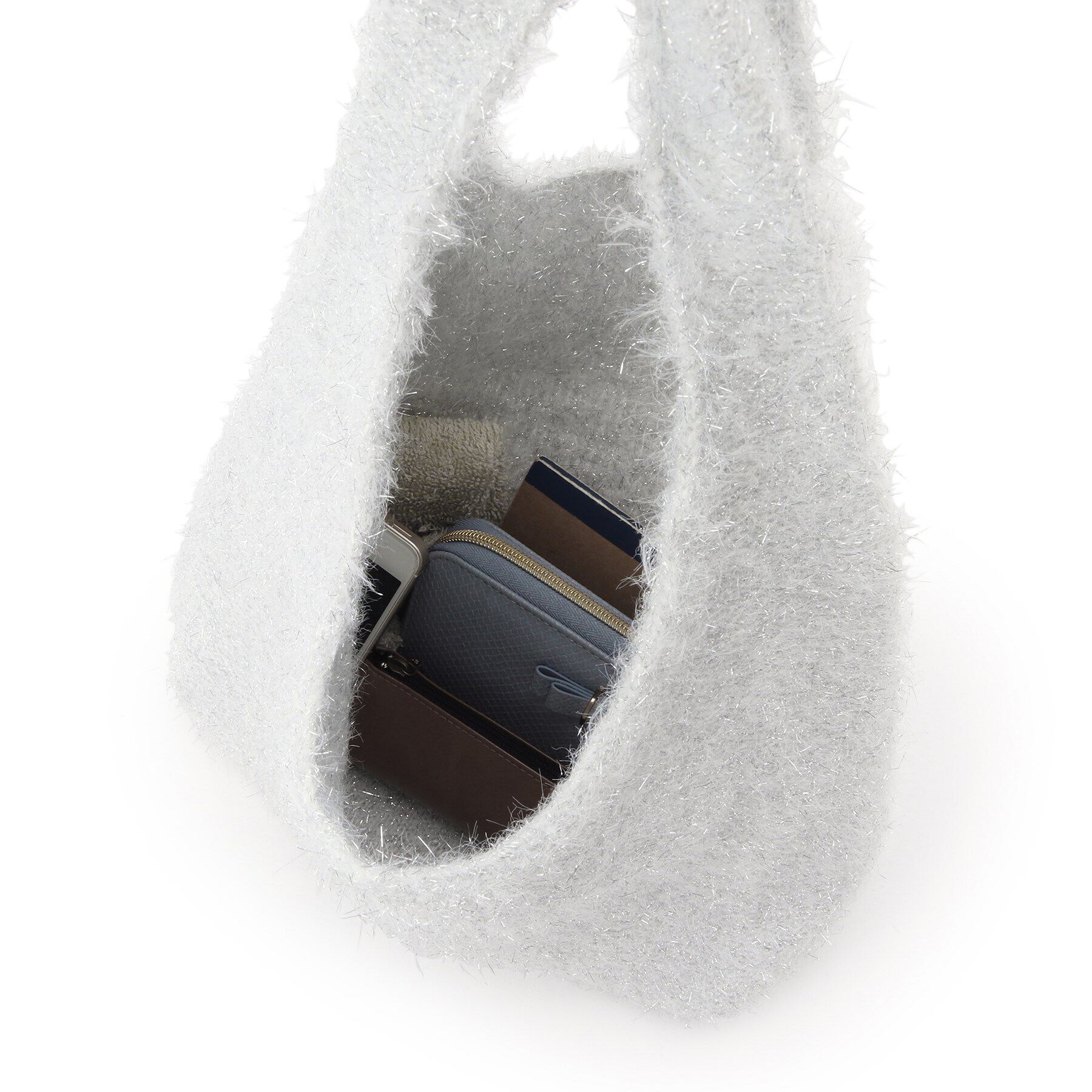 grove「ラメニットショルダー」|トートバッグ|