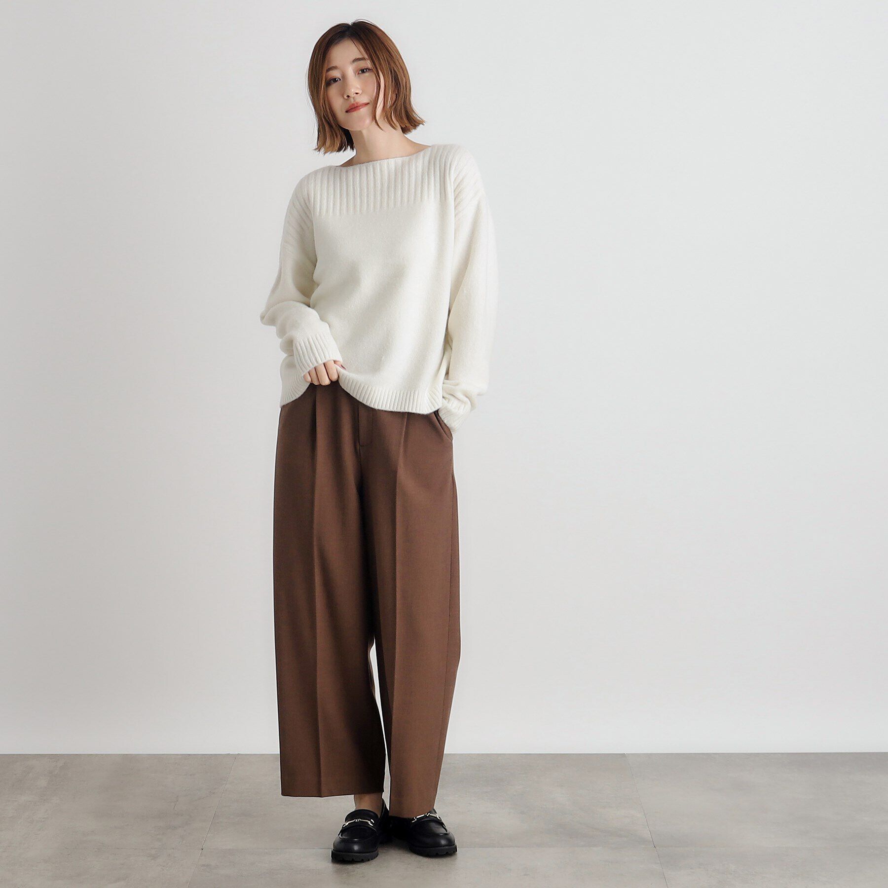 grove「ボートネックヨークリブプルオーバー【洗える】」|ニット・セーター|