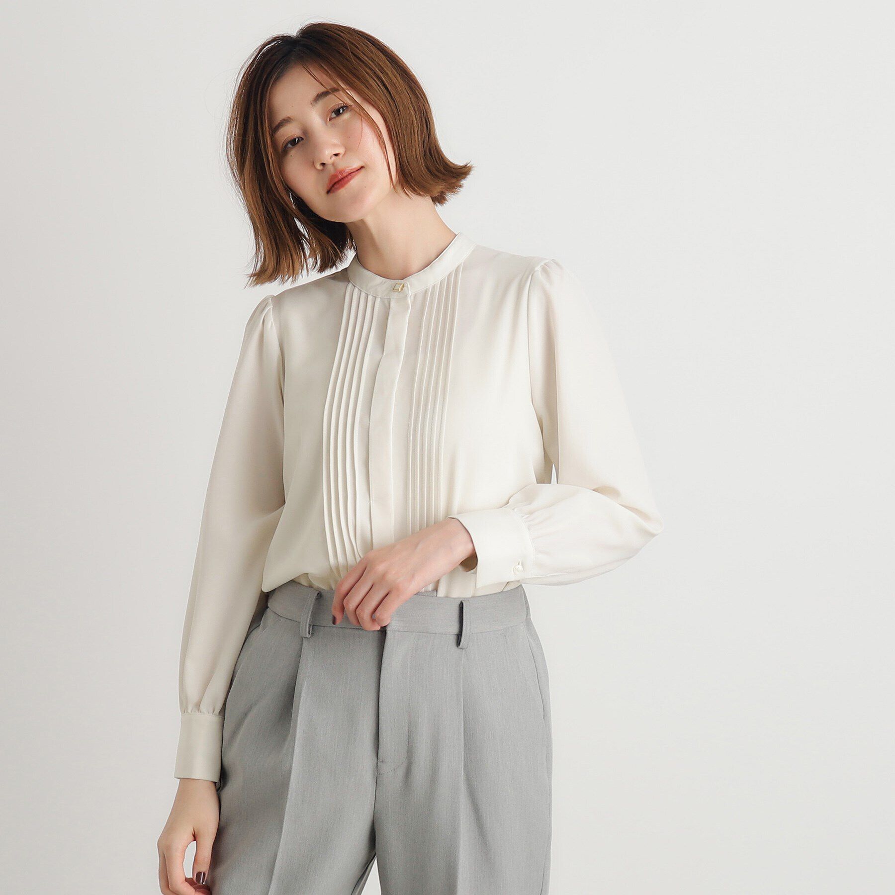 grove「ピンタックギャザースリーブブラウス」|シャツ・ブラウス|