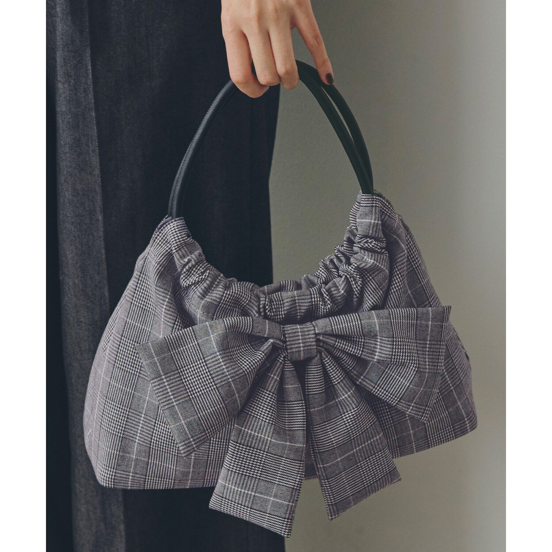 grove「リボンギャザートート」|トートバッグ|ブラック(219)
