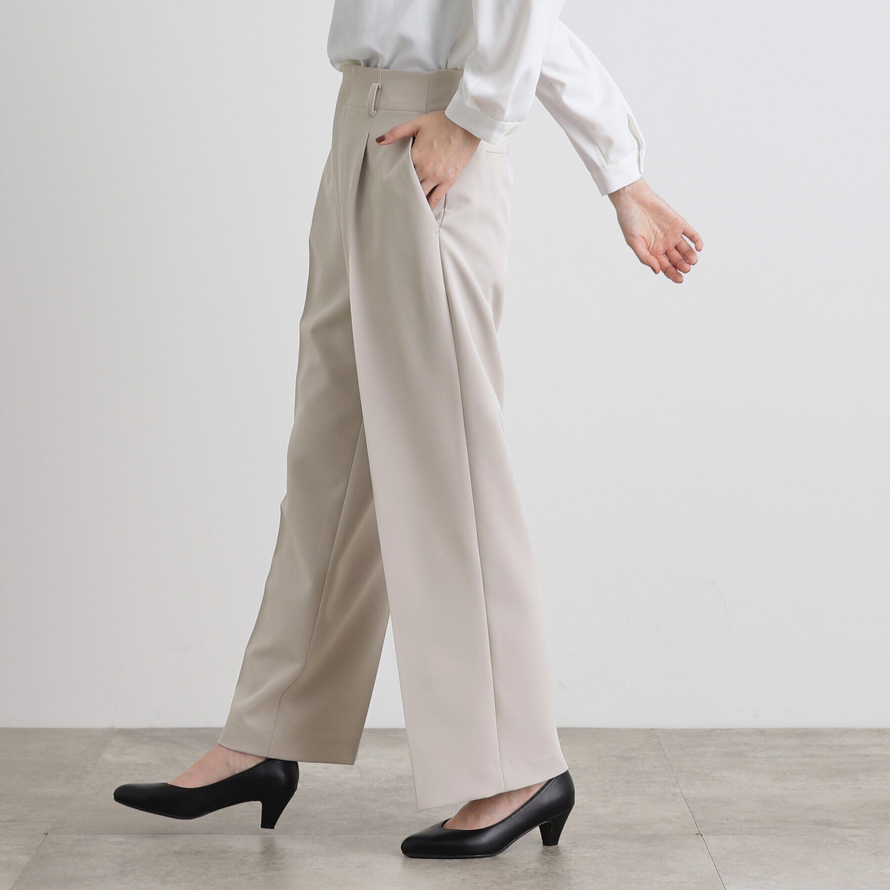 grove「【洗える】しなやかストレッチワイドパンツ」|その他|