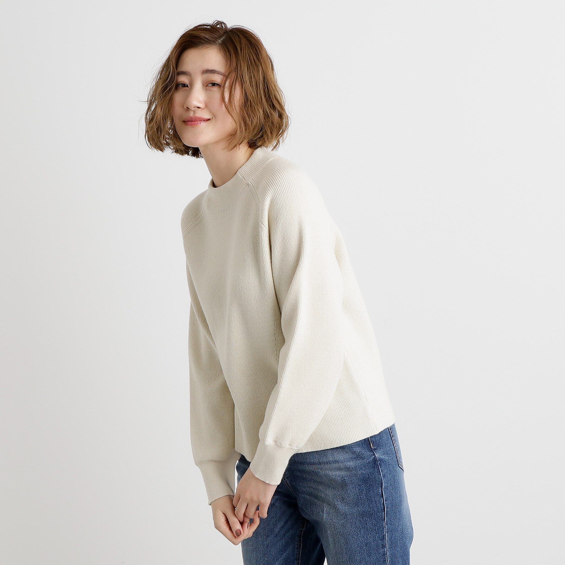 grove「ミニスパンコール片畦ニットプルオーバー」|ニット・セーター|